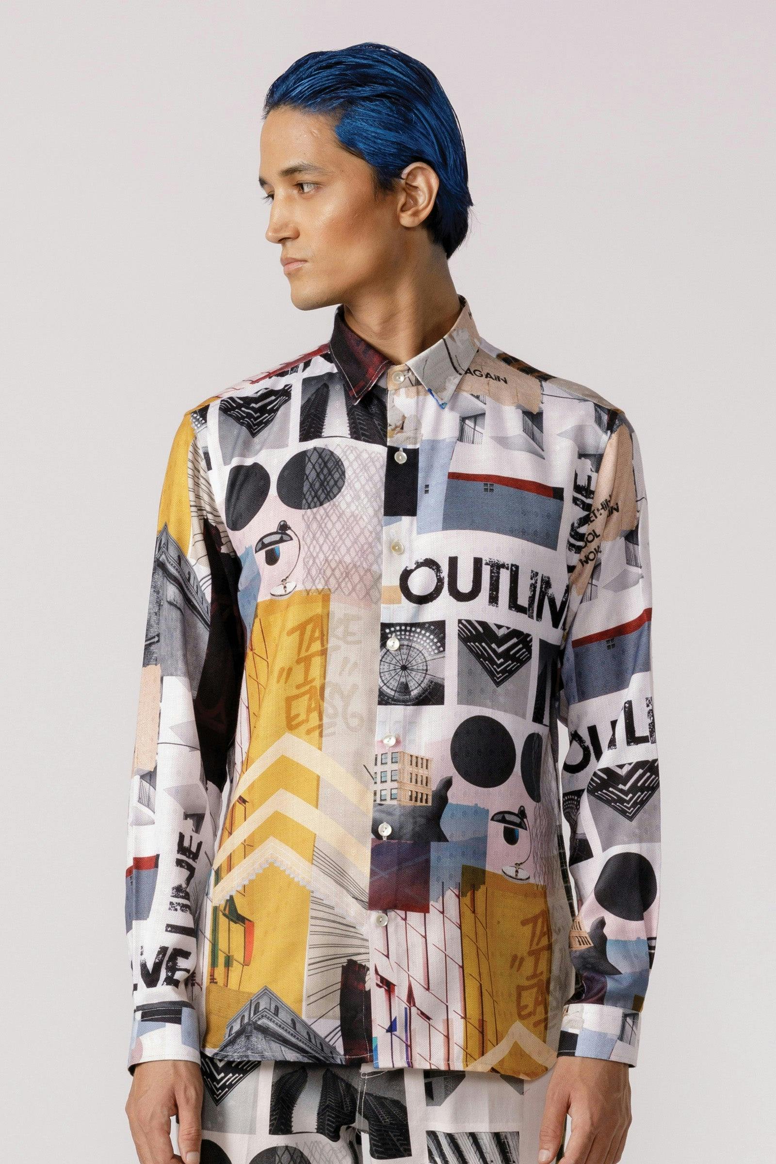 Bauhaus mosaic printed shirt, a product by Line Outline