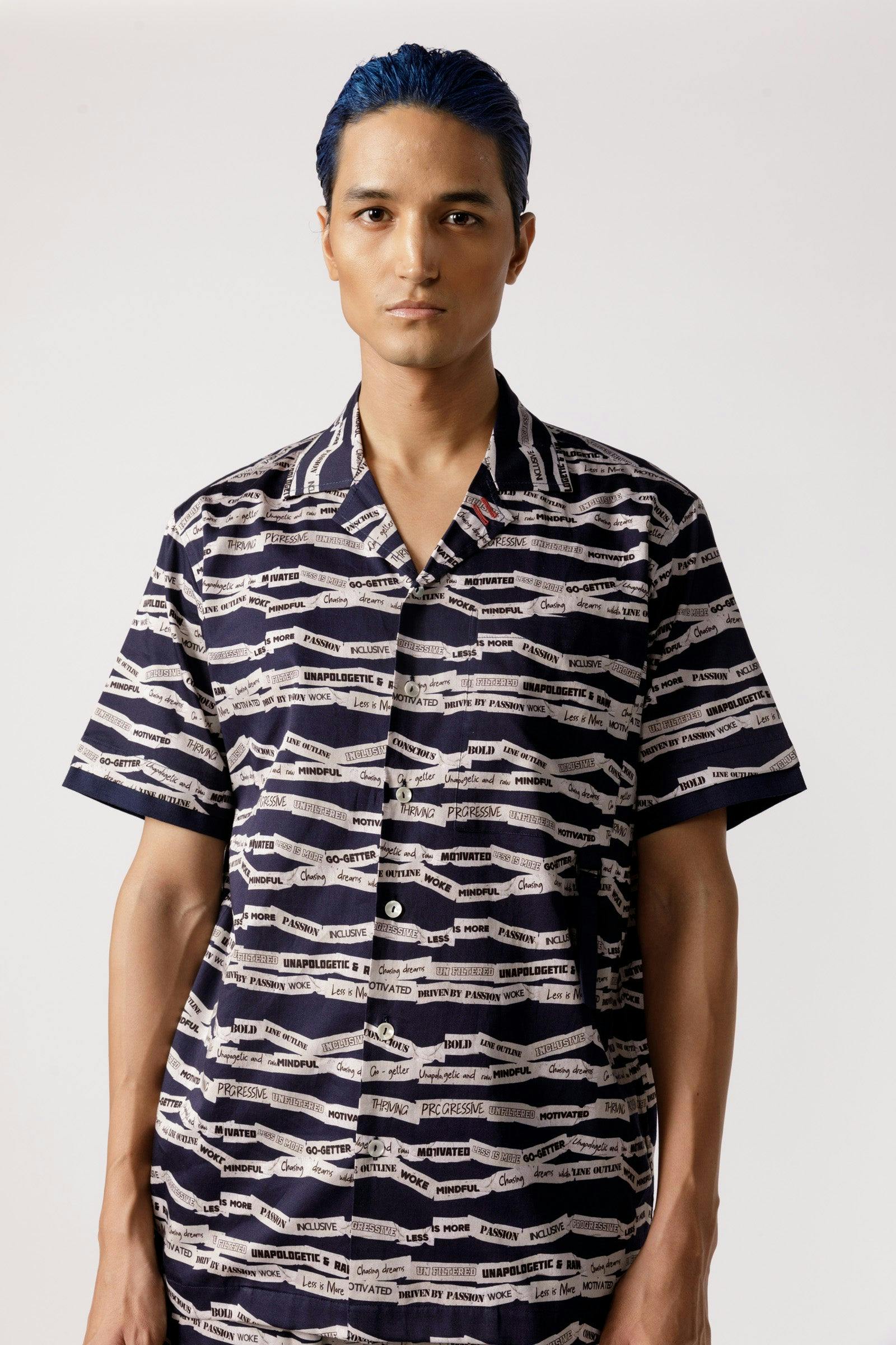 Scratchy print resort shirt, a product by Line Outline