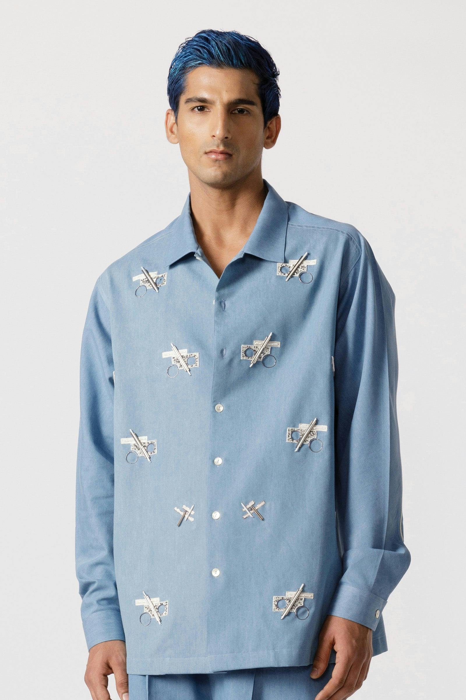 Oversized embroidered shirt, a product by Line Outline