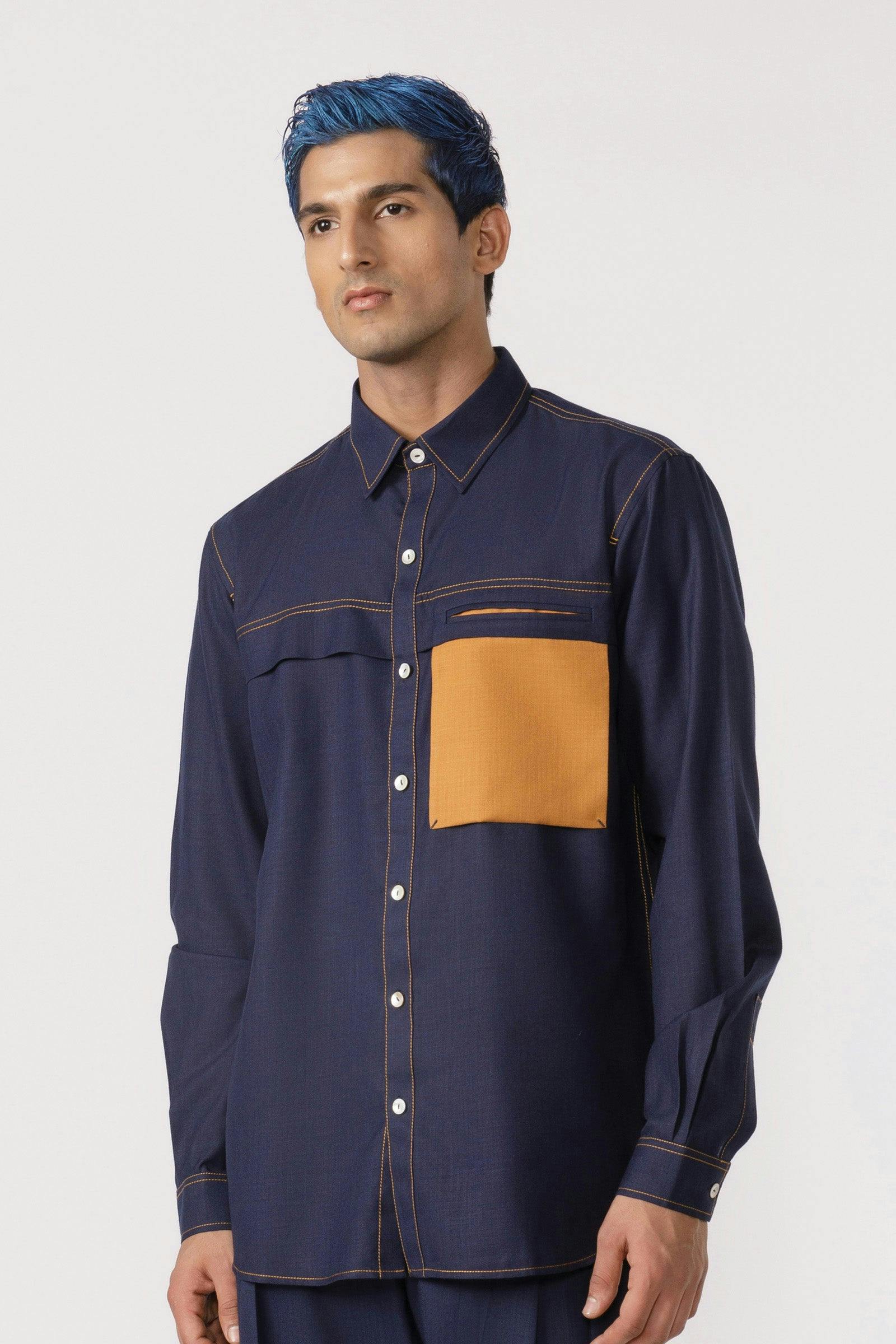 Contrast patch pocket shirt, a product by Line Outline