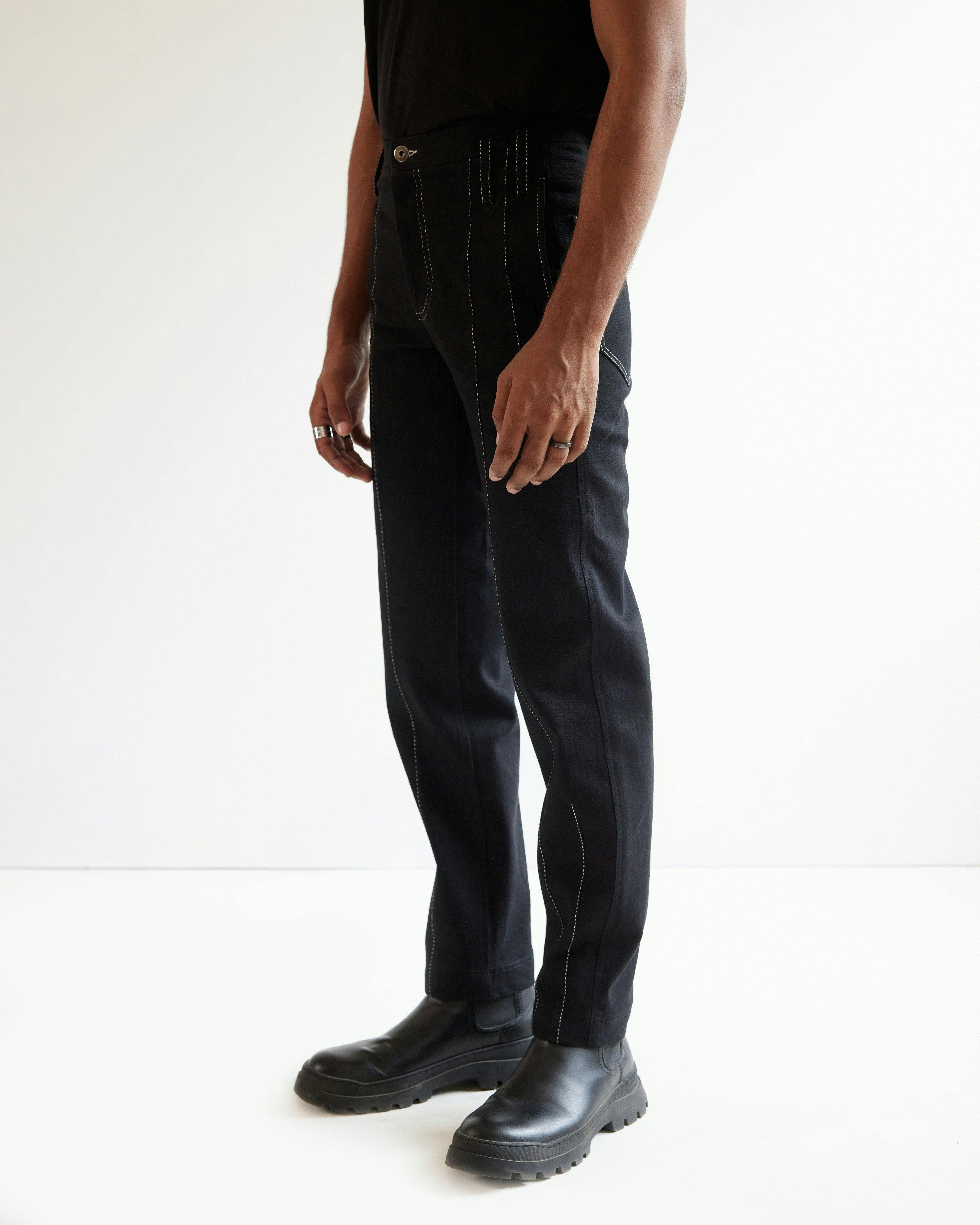 Dart Embroidered Denim Black, a product by Country Made