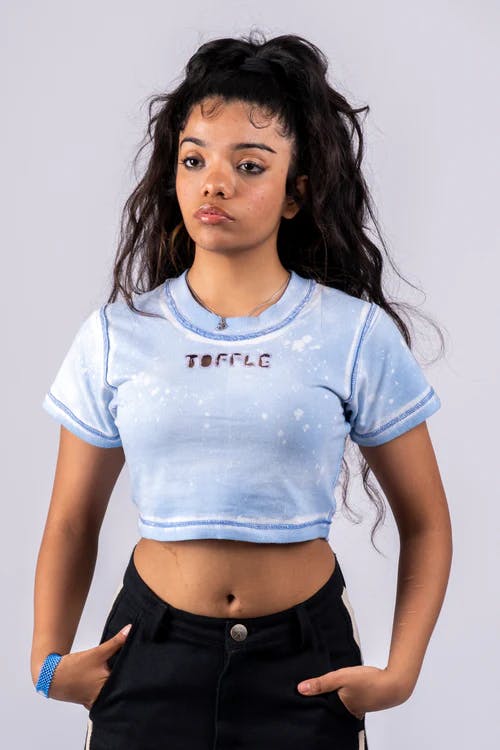 Washed Blue Crop Top, a product by TOFFLE
