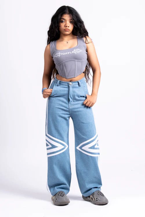 High Waist Athletic Blue Denim, a product by TOFFLE