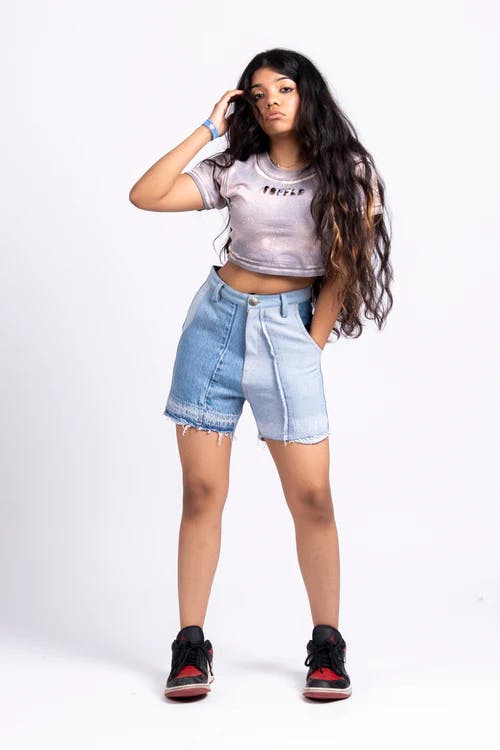 High Waist Blue Denim Shorts, a product by TOFFLE