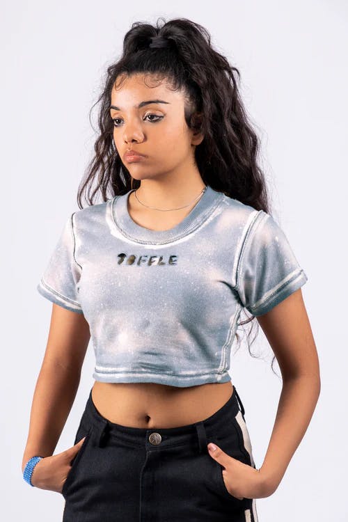 Washed Charcoal Crop Top, a product by TOFFLE