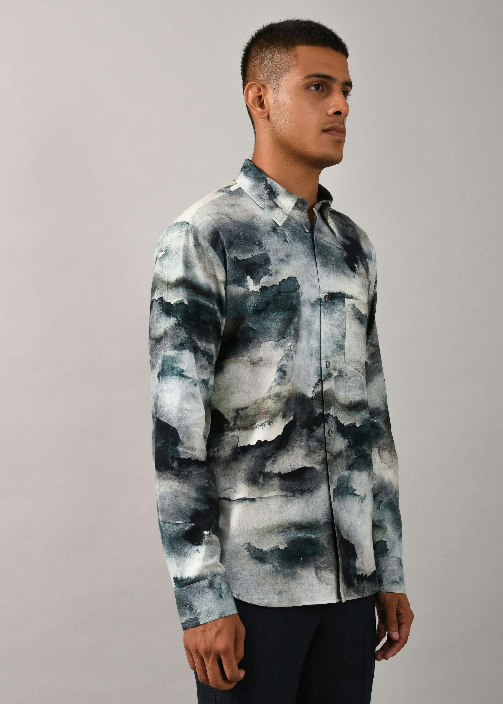 Camouflaged Clouds Print Shirt, a product by Country Made