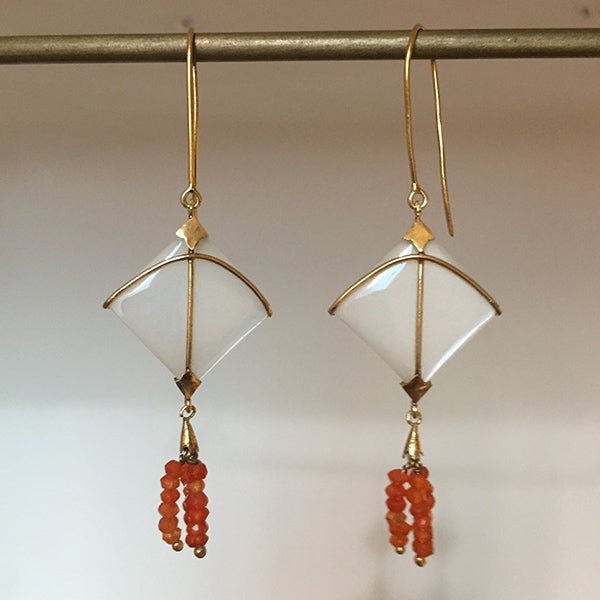 Thumbnail preview #2 for PATANG Moonstone With Carnelian Tassel