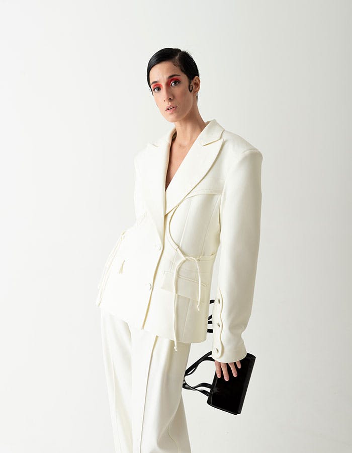 Milky White Suit Jacket, a product by BLIKVANGER
