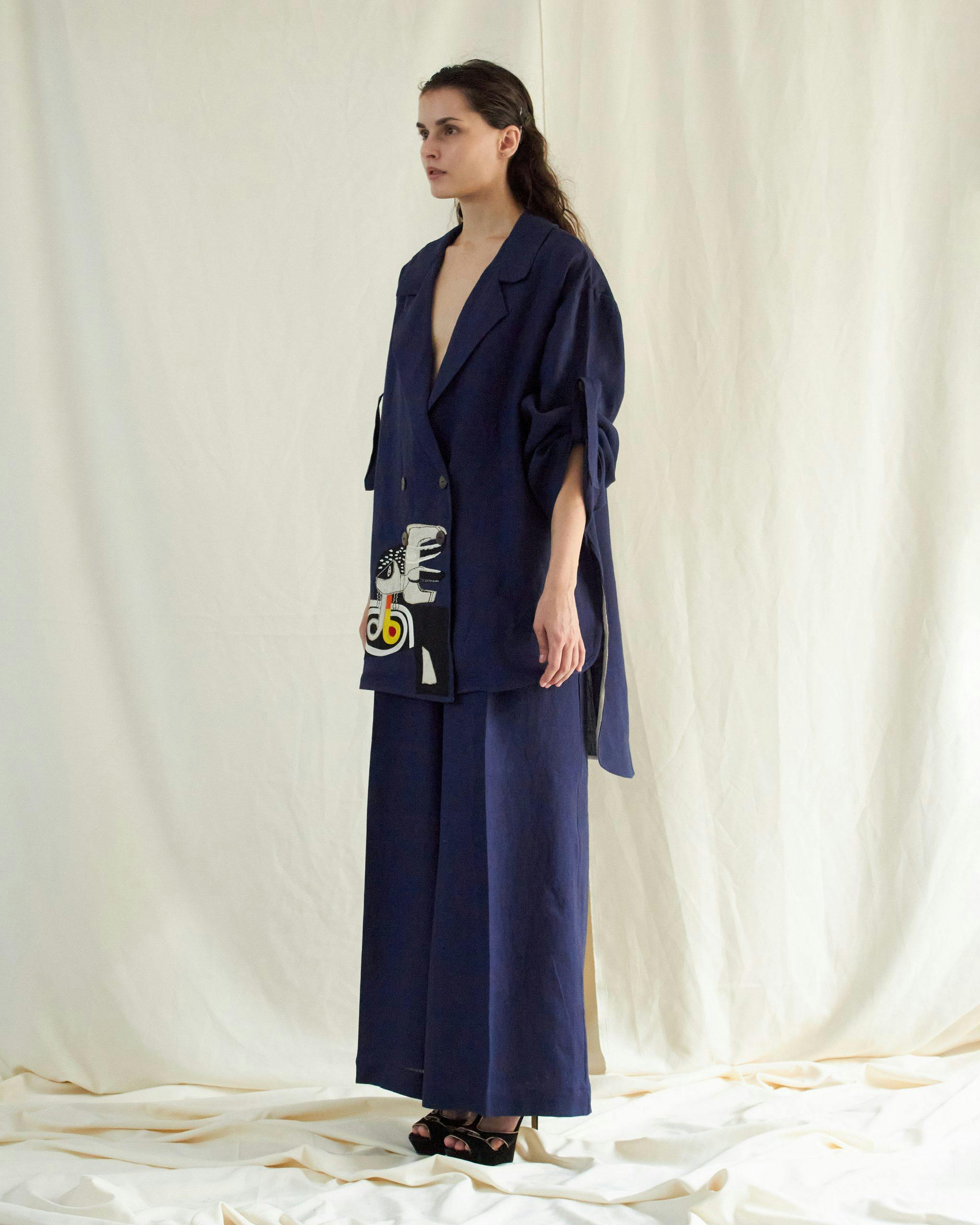 Thumbnail preview #4 for  BLUE LINEN OVERSIZED CO-ORD SET