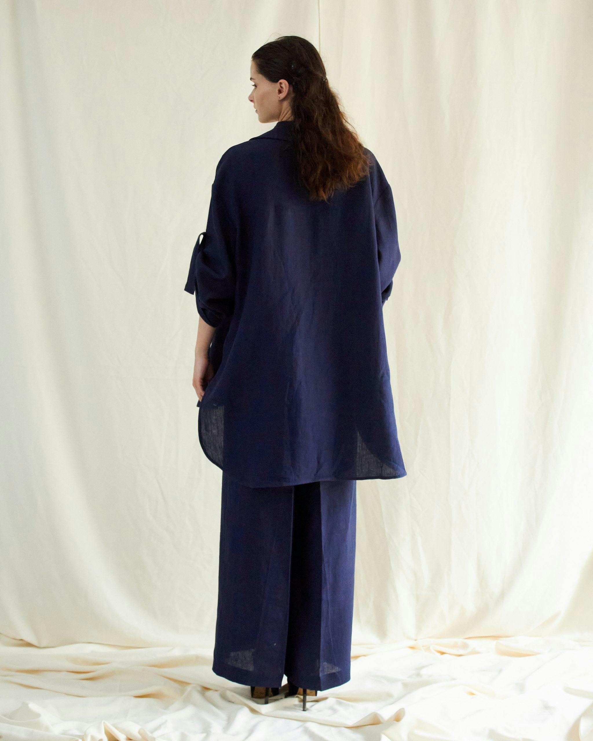 Thumbnail preview #7 for  BLUE LINEN OVERSIZED CO-ORD SET