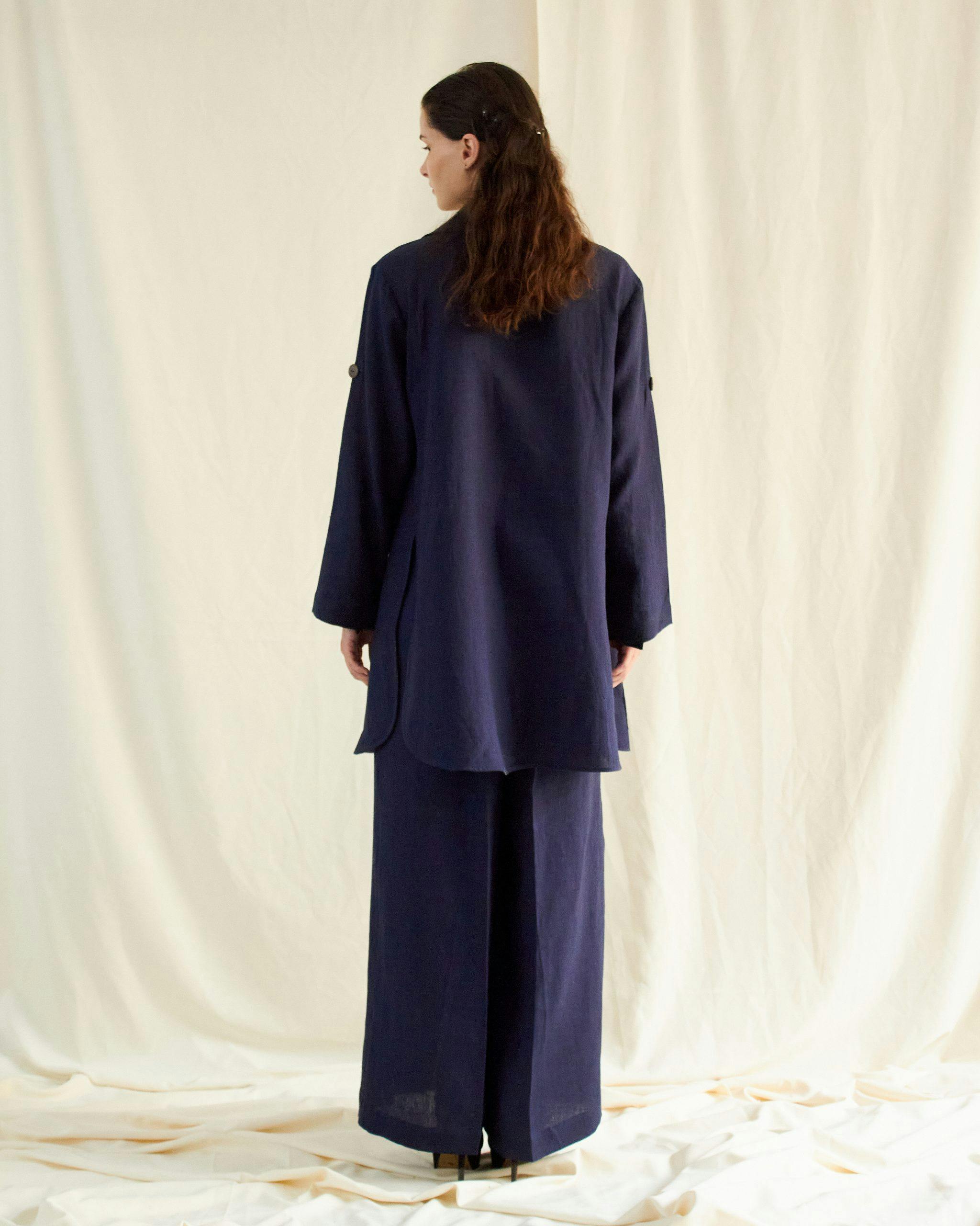 Thumbnail preview #11 for  BLUE LINEN OVERSIZED CO-ORD SET