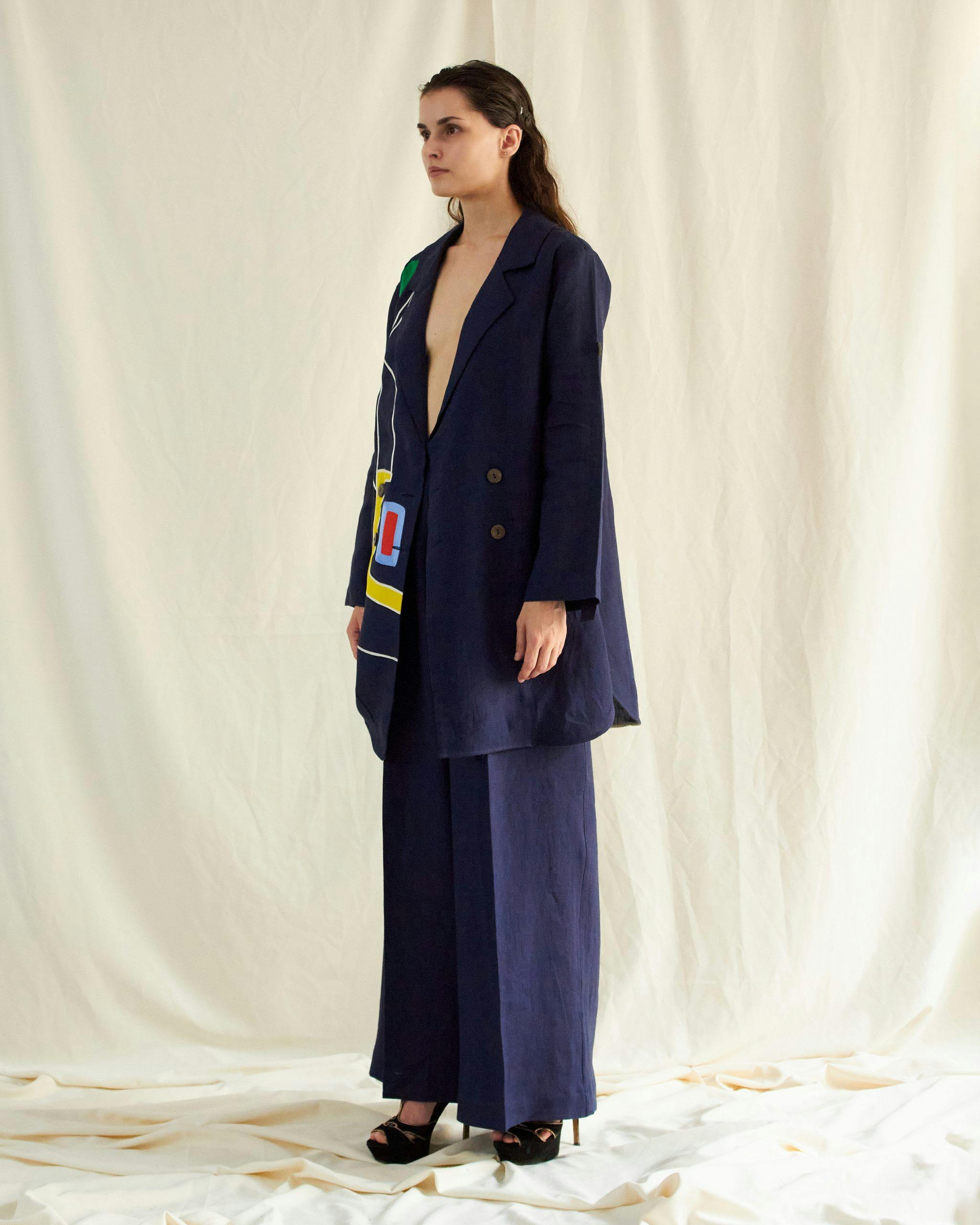 Thumbnail preview #5 for  BLUE LINEN OVERSIZED CO-ORD SET