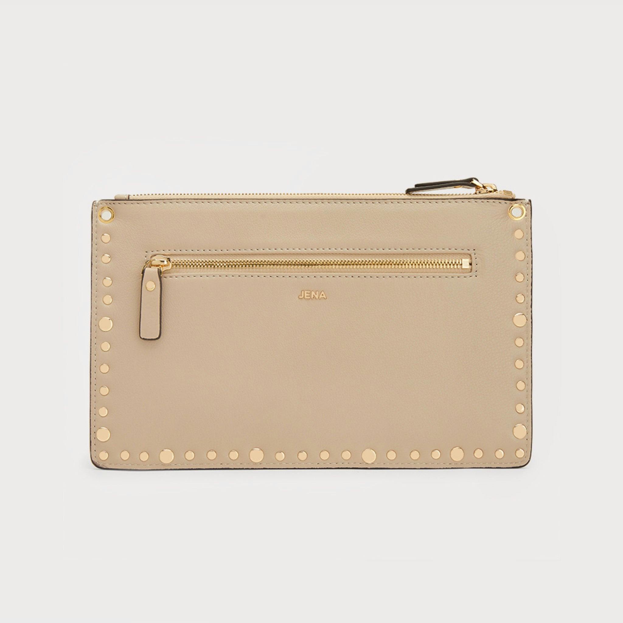 Thumbnail preview #1 for Nude Studded Flat Clutch