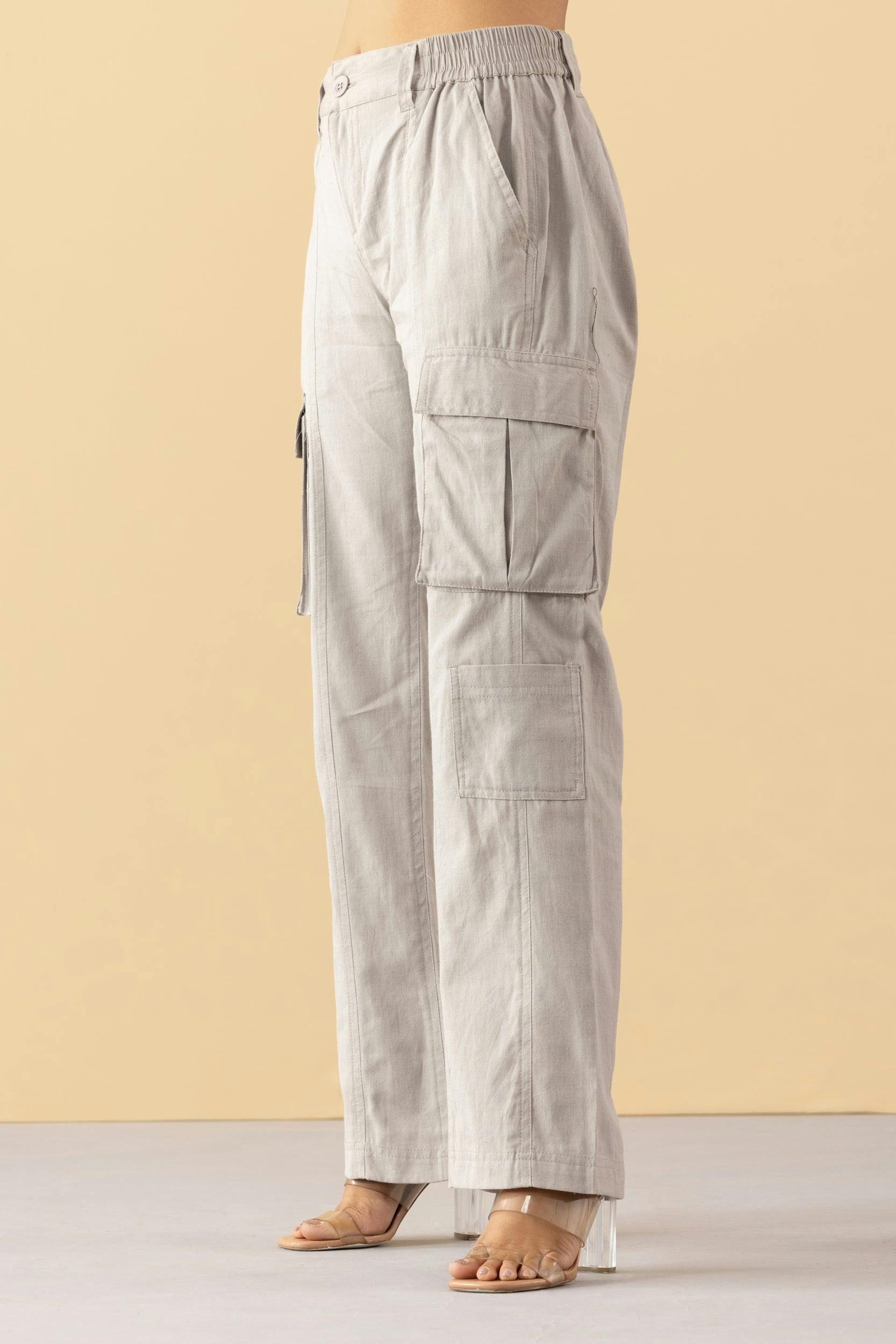 GREY CARGO PANTS, a product by MARKKAH STUDIO