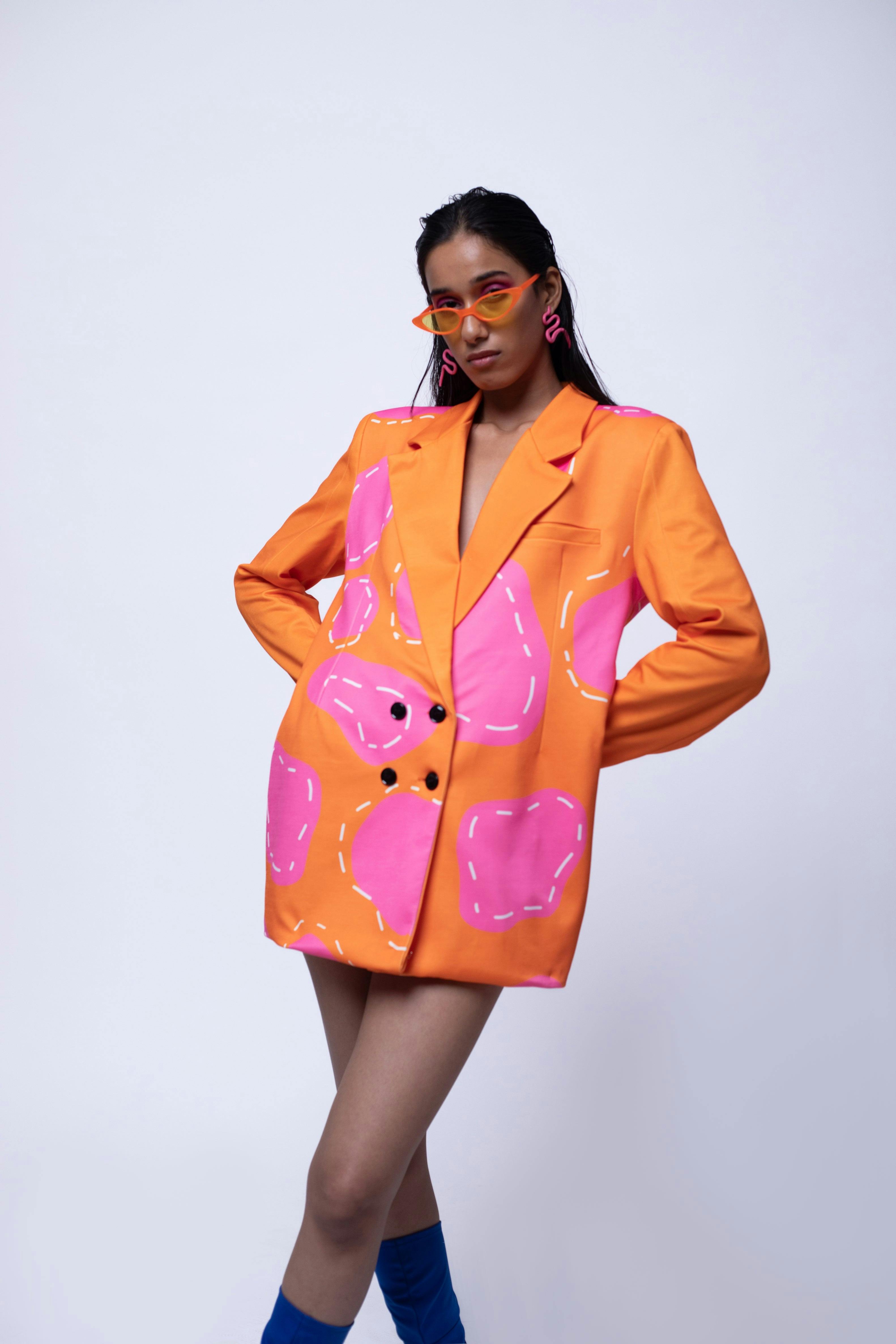 Thumbnail preview #1 for SPOTTED IN PINK BLAZER DRESS