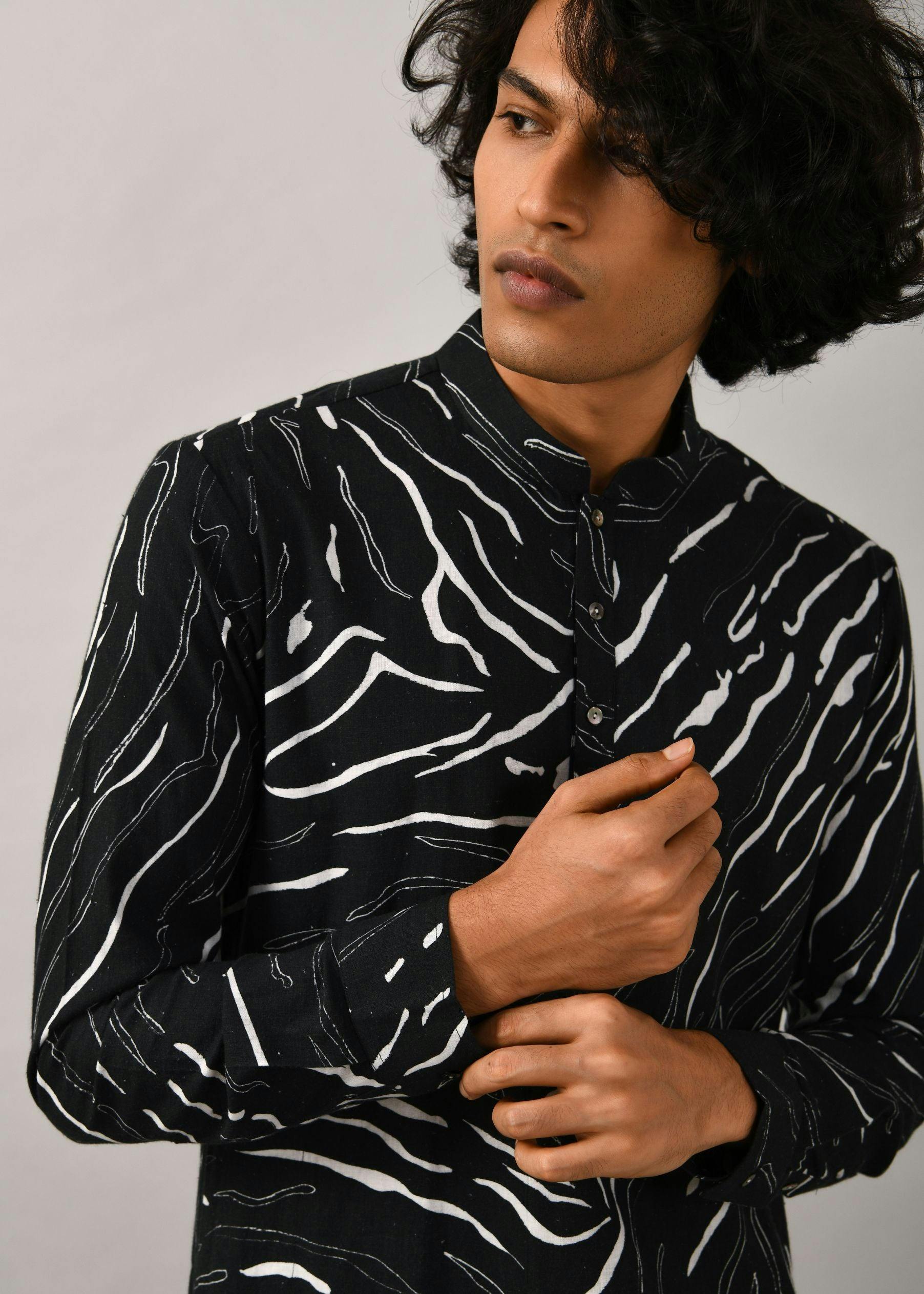 Black Terrain Maize Kurta, a product by Country Made
