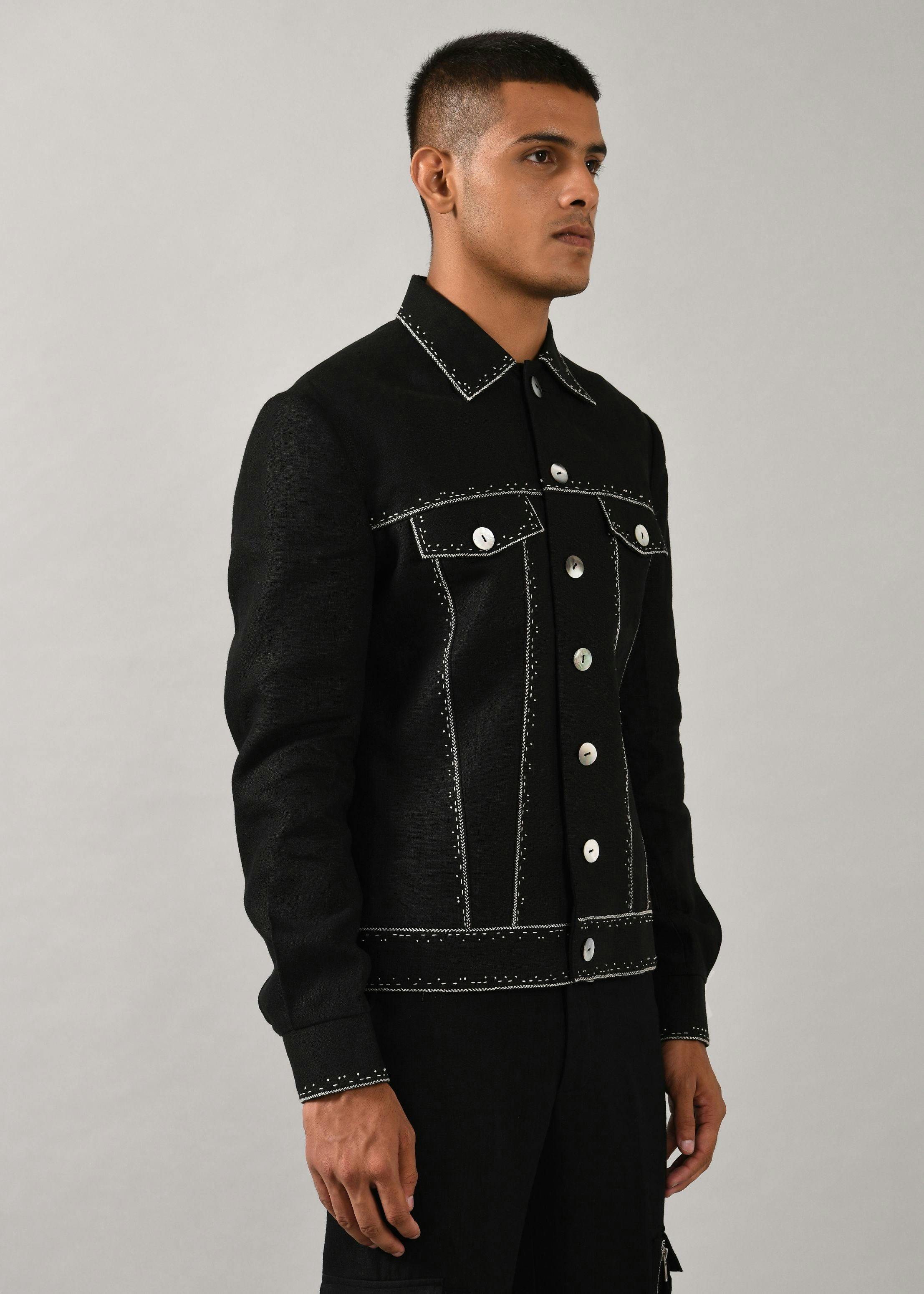 Thumbnail preview #3 for Morse code Denim jacket