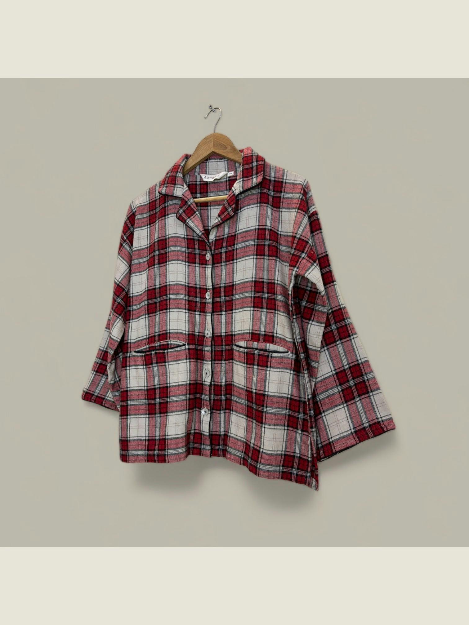 Thumbnail preview #3 for Sharan Boxy PJ 2pc Set - Warm Red Flannel