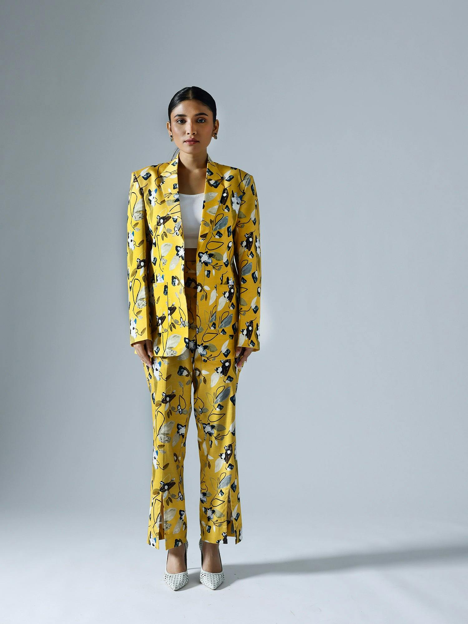 Thumbnail preview #1 for Vivid Yellow Pant Suit