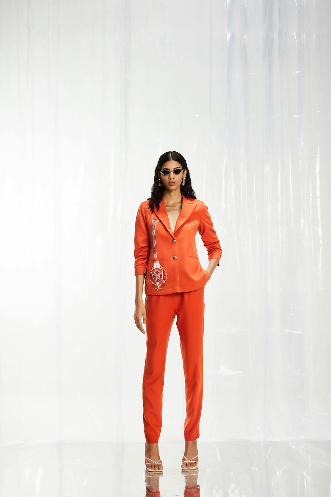 Thumbnail preview #1 for Statement Tangerine Tailored Trousers