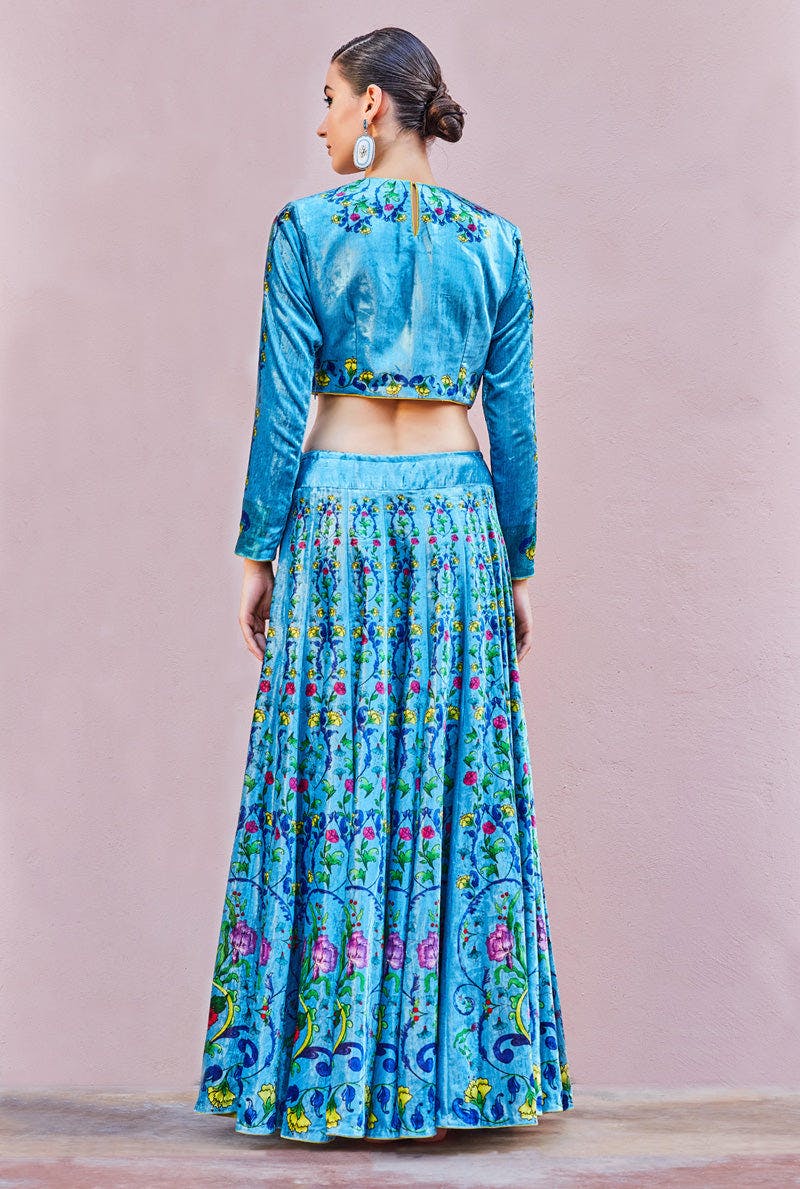 Thumbnail preview #3 for BLUE LEHENGA SET