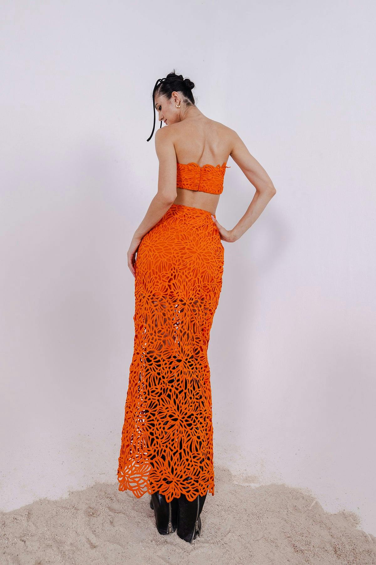 Thumbnail preview #3 for XYLIA ORANGE STRAPPY SHEATH DRESS