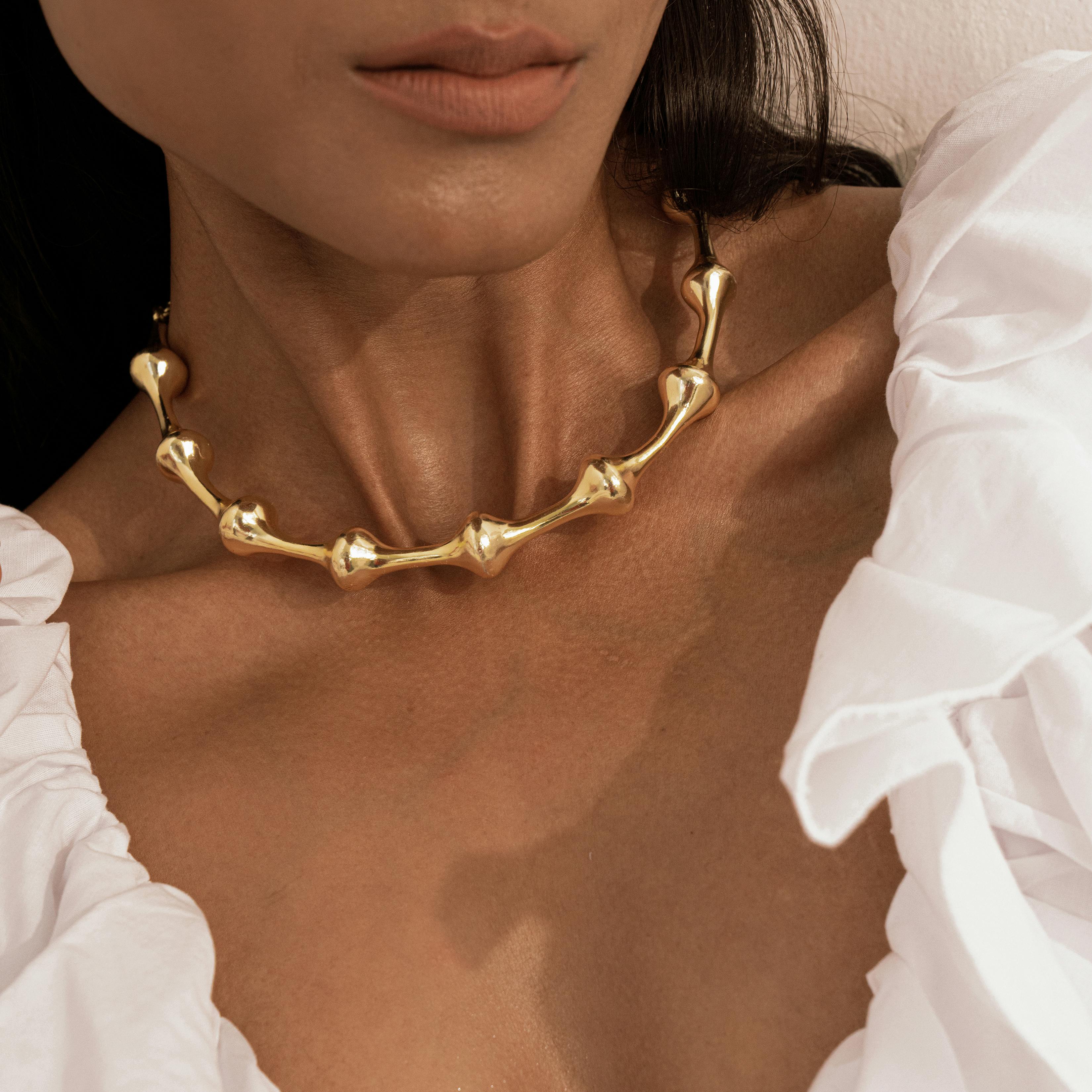 Thumbnail preview #2 for SYMPHONY CHOKER - GOLD TONE