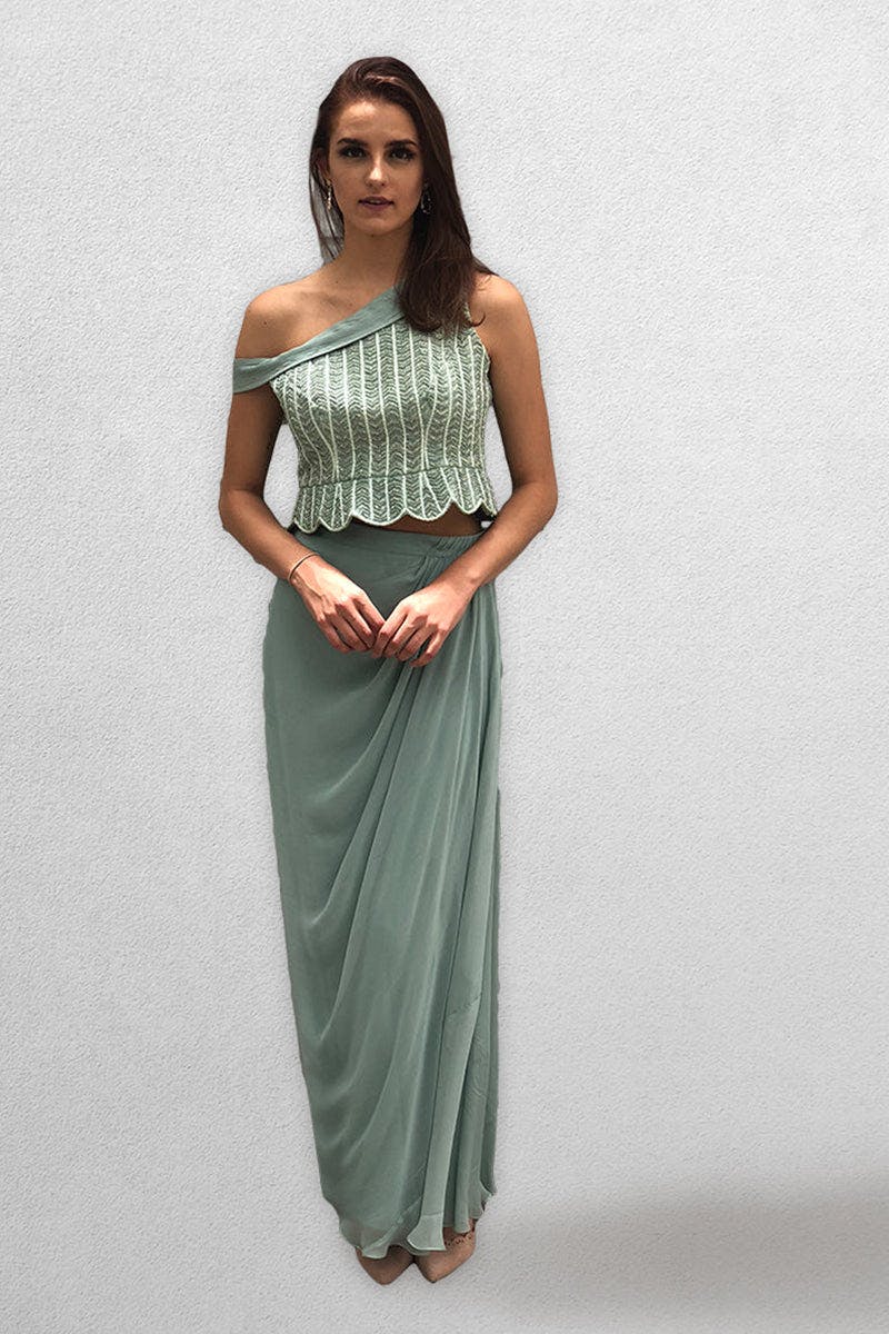 Thumbnail preview #1 for Sea Green Top and Skirt