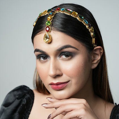 Indra Headband with Mangtika, a product by Label Pooja Rohra