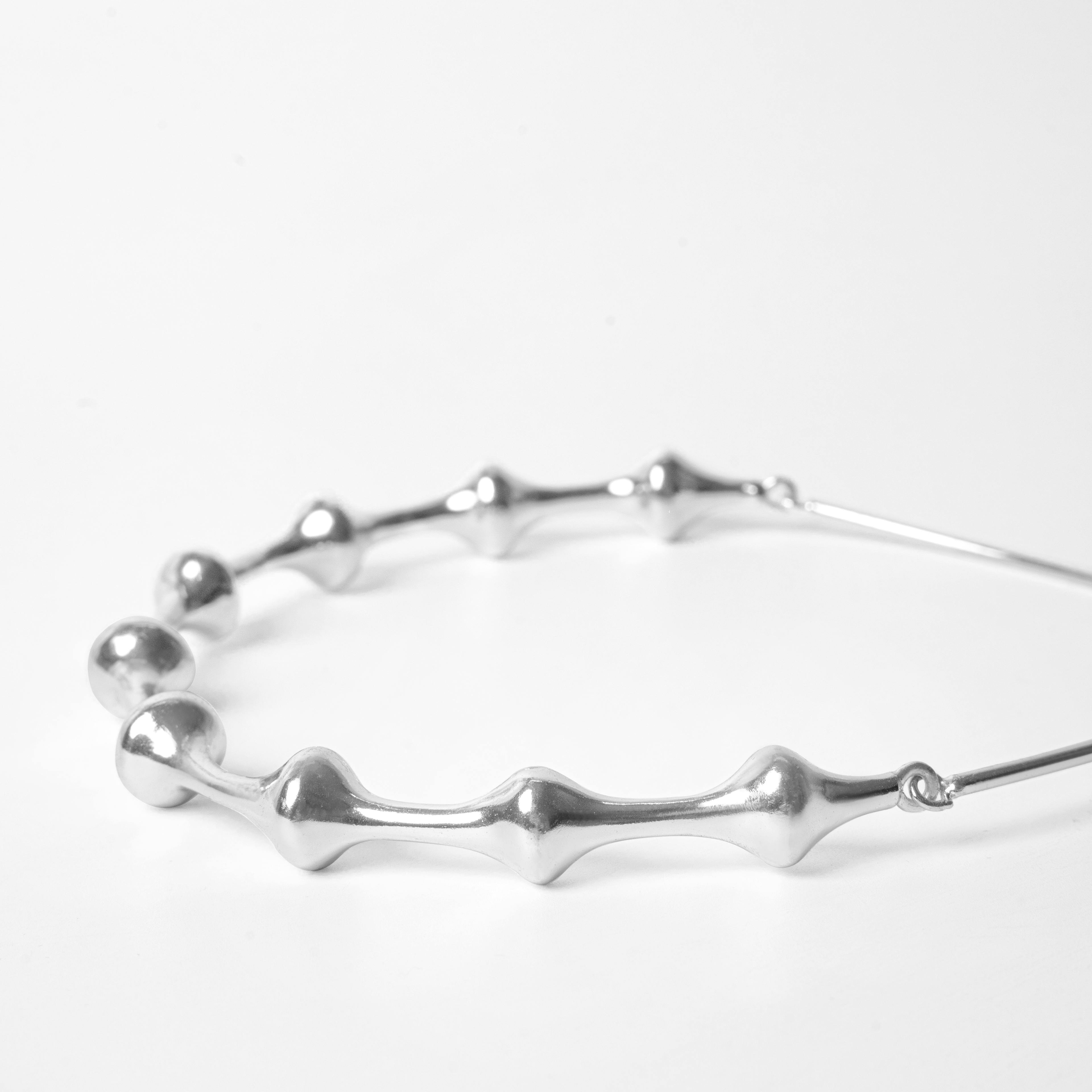 Thumbnail preview #2 for SYMPHONY CHOKER - SILVER TONE