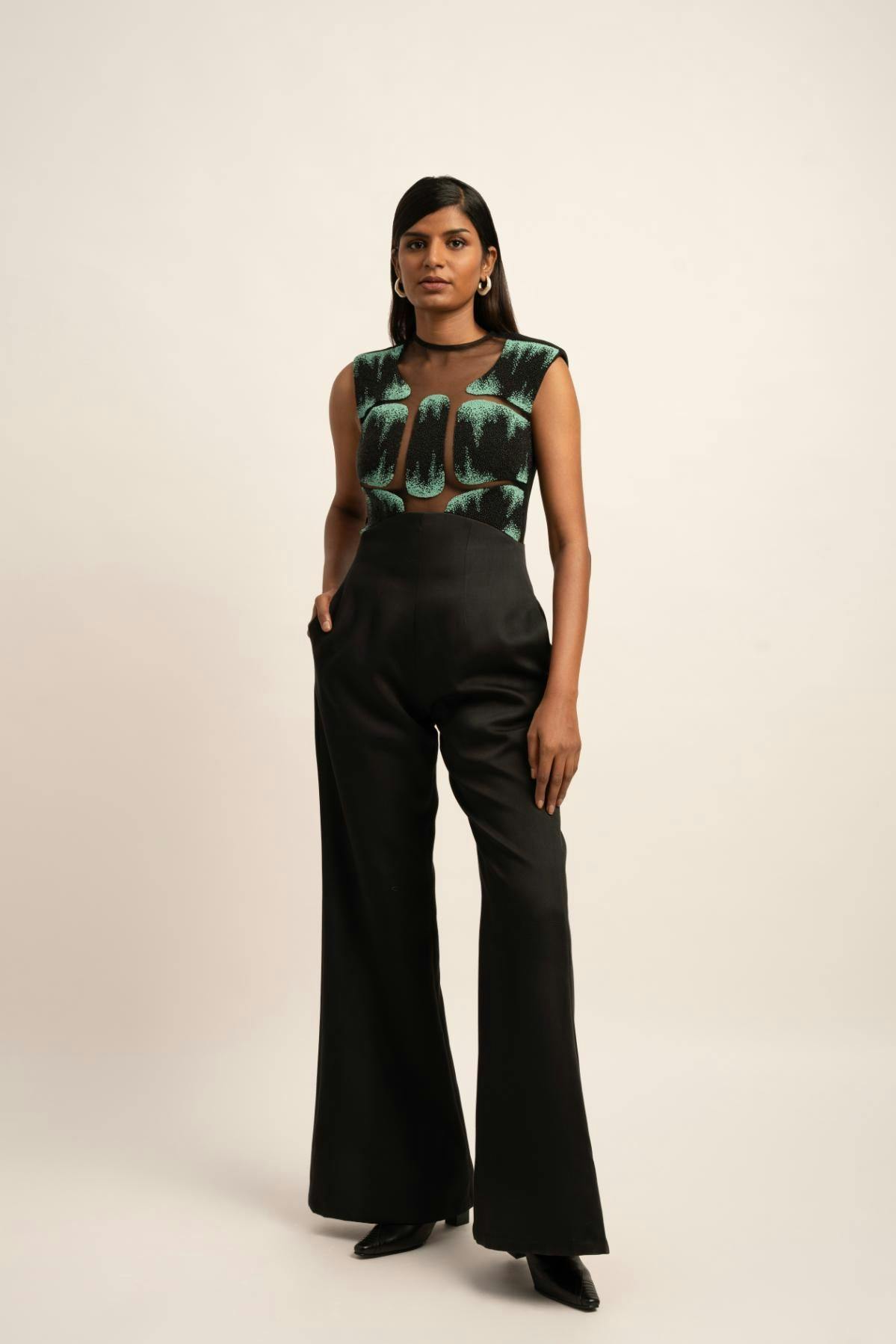The Dreamwave Beaded Jumpsuit, a product by Siddhant Agrawal Label