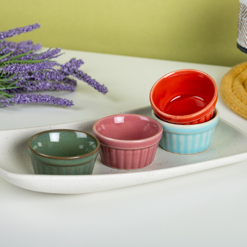 Solid Red Color Dip Bowls with Design, a product by The Golden Theory