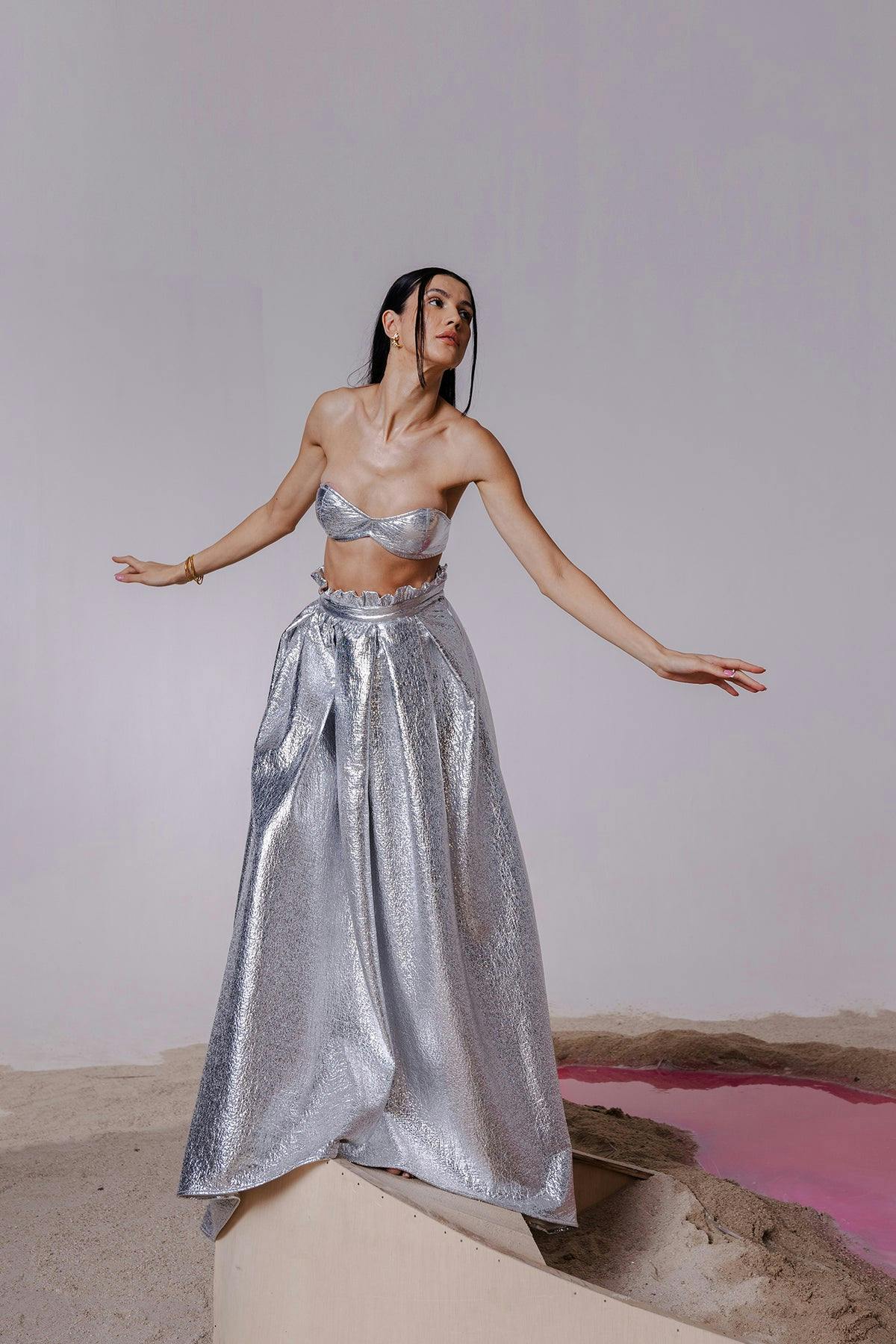 LUCIA METALLIC BRALETTE & LONG SKIRT, a product by July Issue