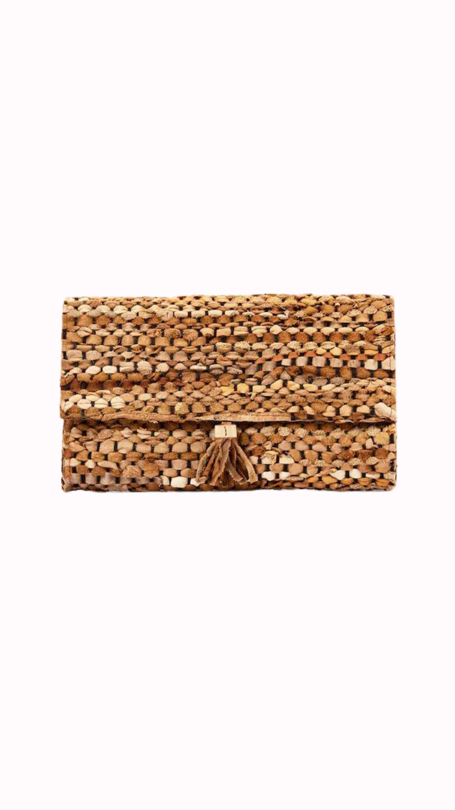 Thumbnail preview #1 for Coffee Brown Woven Clutch Large