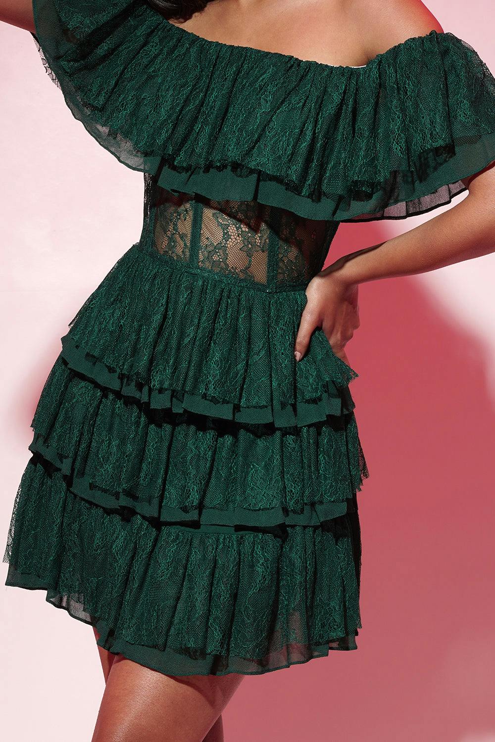 Thumbnail preview #2 for Clementine Off Shoulder Lace Dress