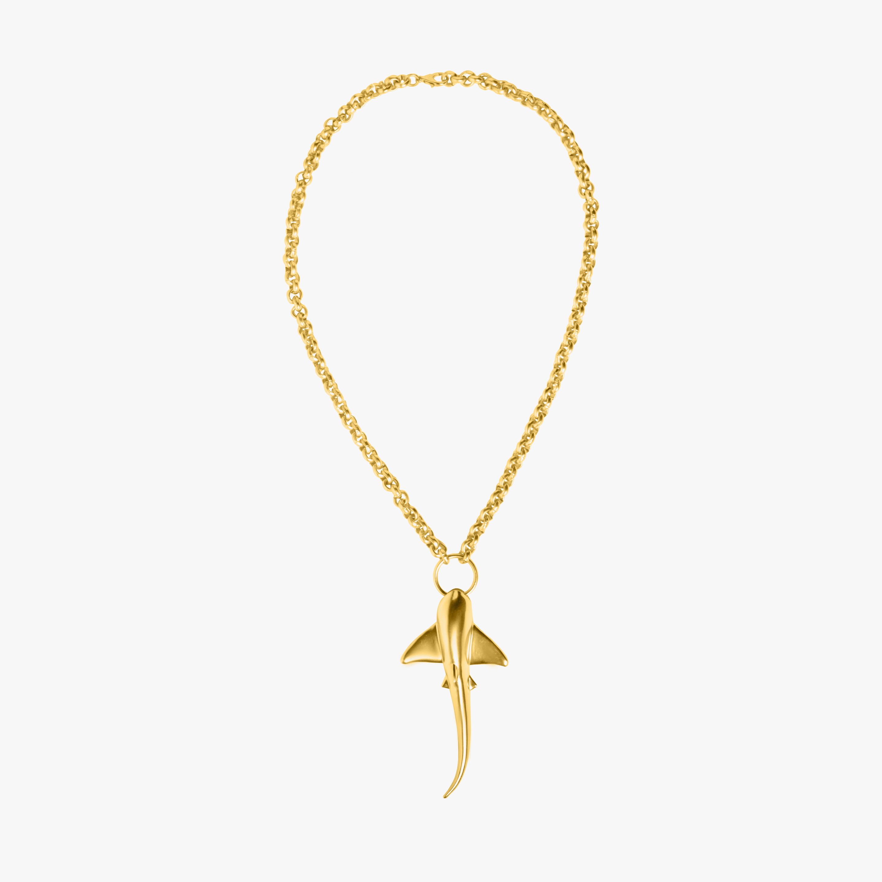 Thumbnail preview #0 for SHARK NECKLACE GOLD TONE 