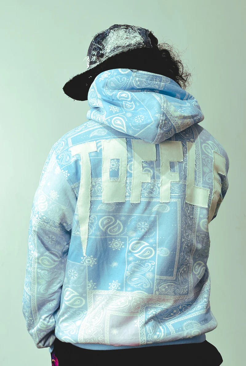 Thumbnail preview #4 for Paisley Blue Hoodie