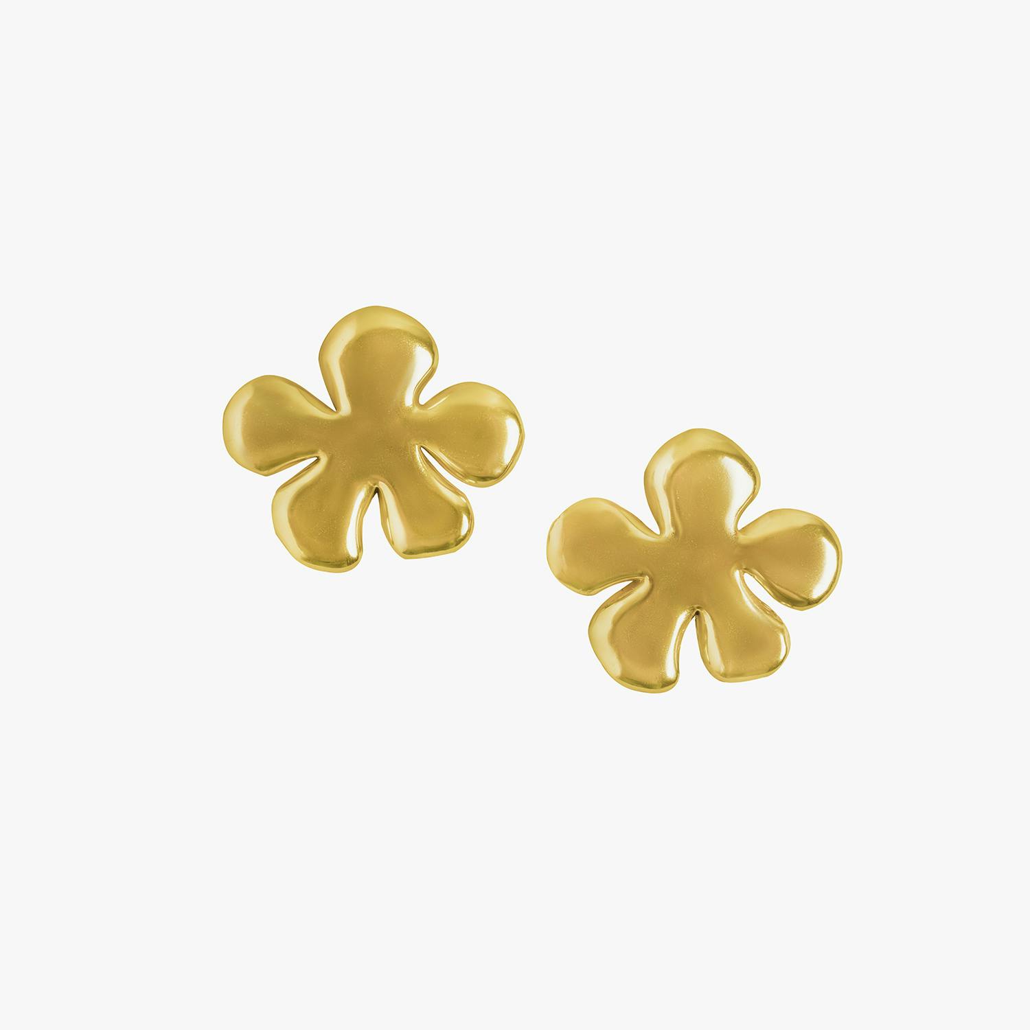 Thumbnail preview #1 for FLORA STUDS GOLD TONE