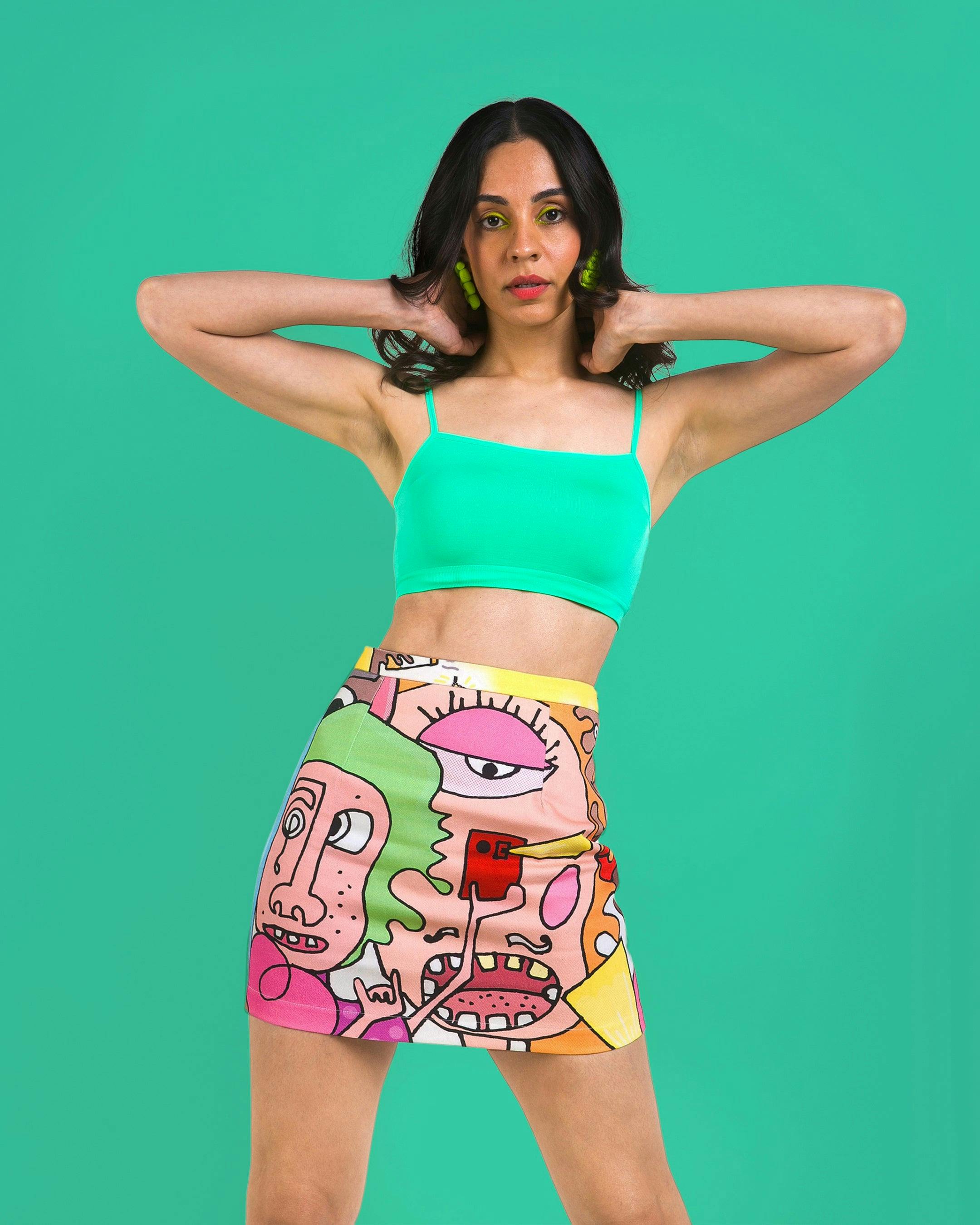 FACES MINI SKIRT, a product by Sazo