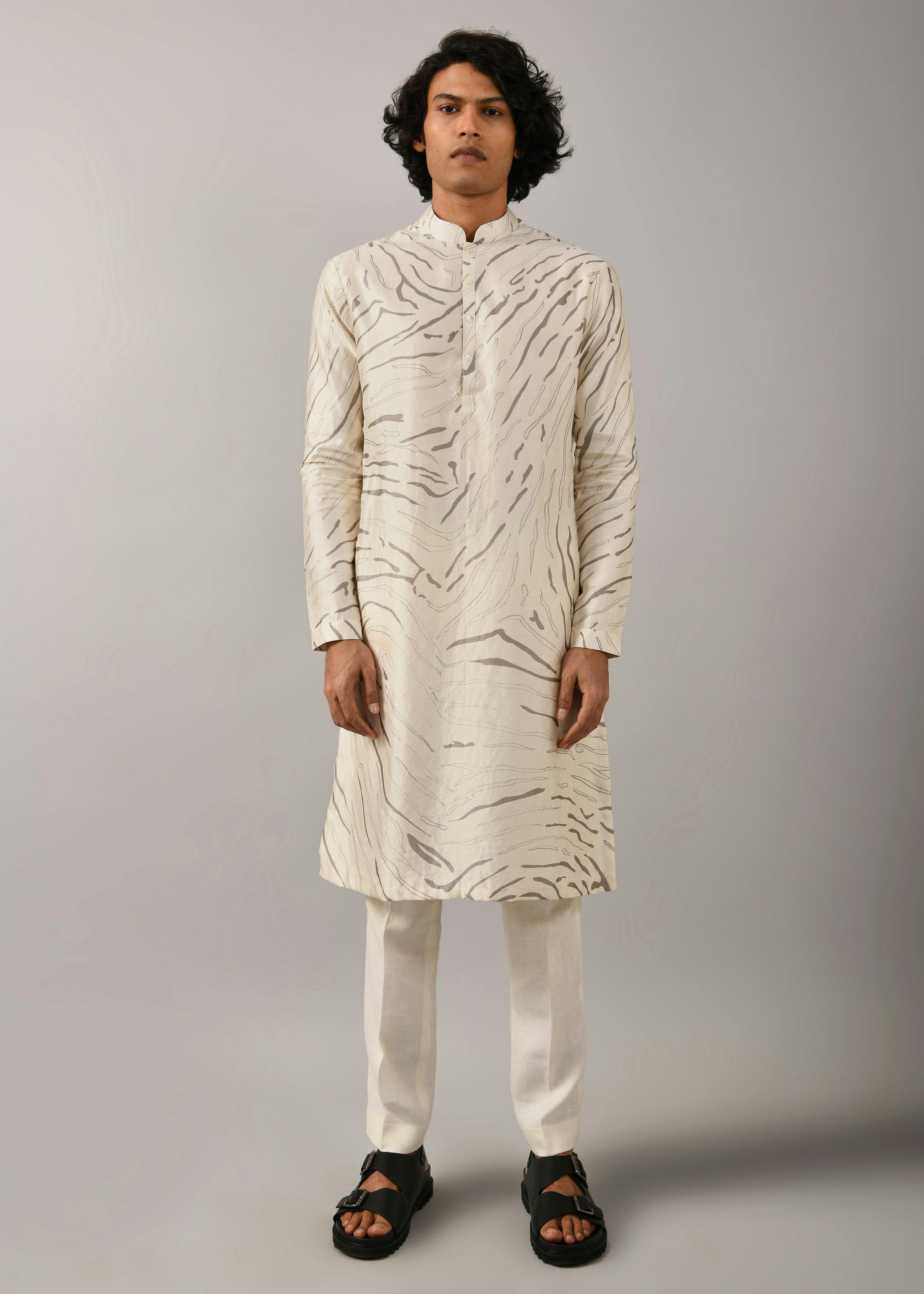 Thumbnail preview #1 for Ivory Terrain Maize Kurta