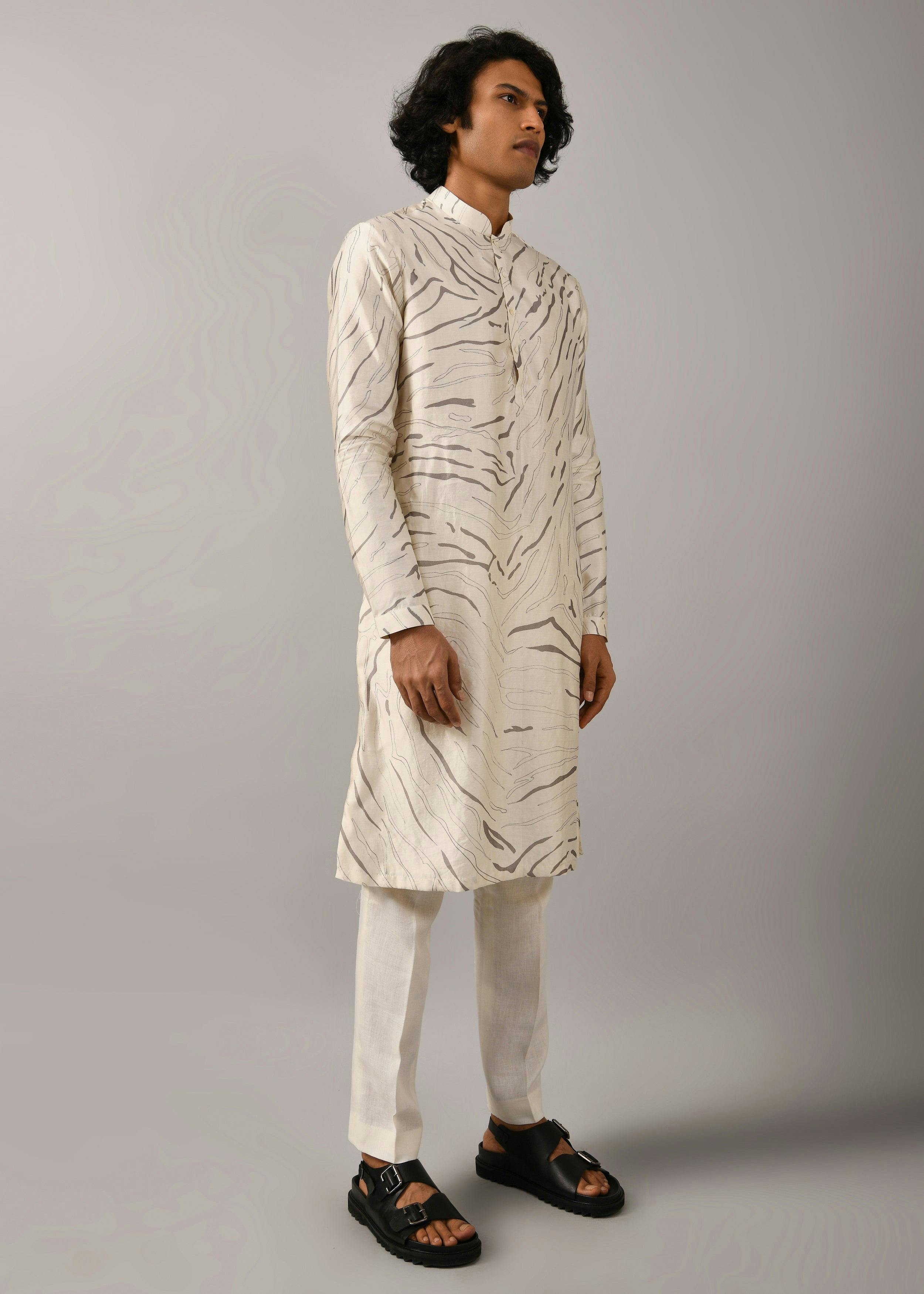 Thumbnail preview #2 for Ivory Terrain Maize Kurta