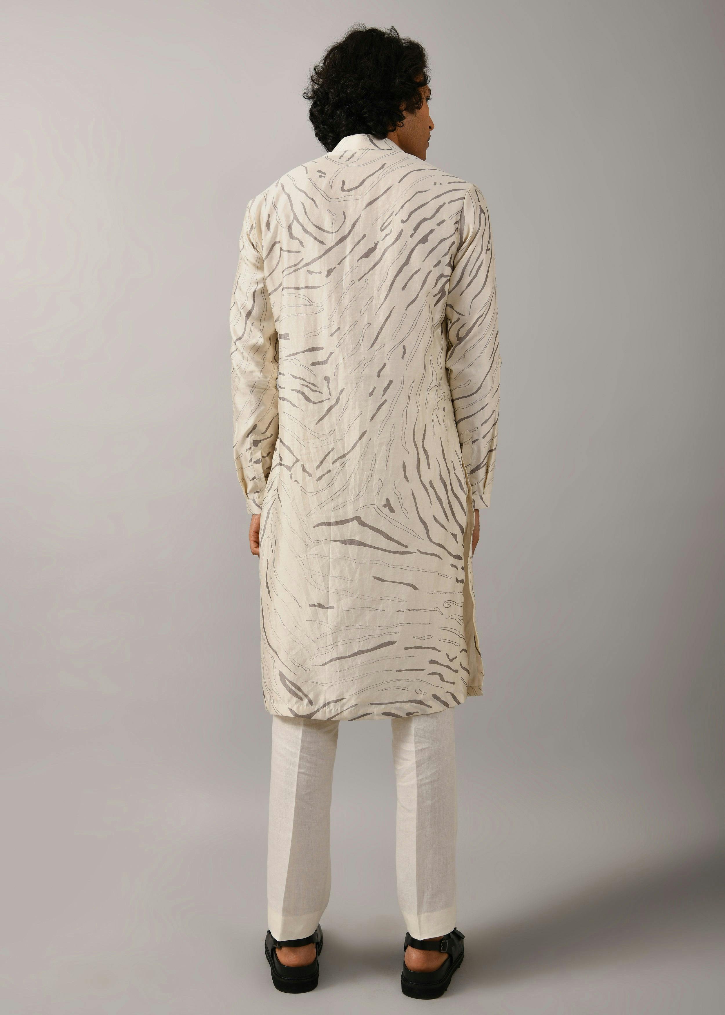 Thumbnail preview #3 for Ivory Terrain Maize Kurta