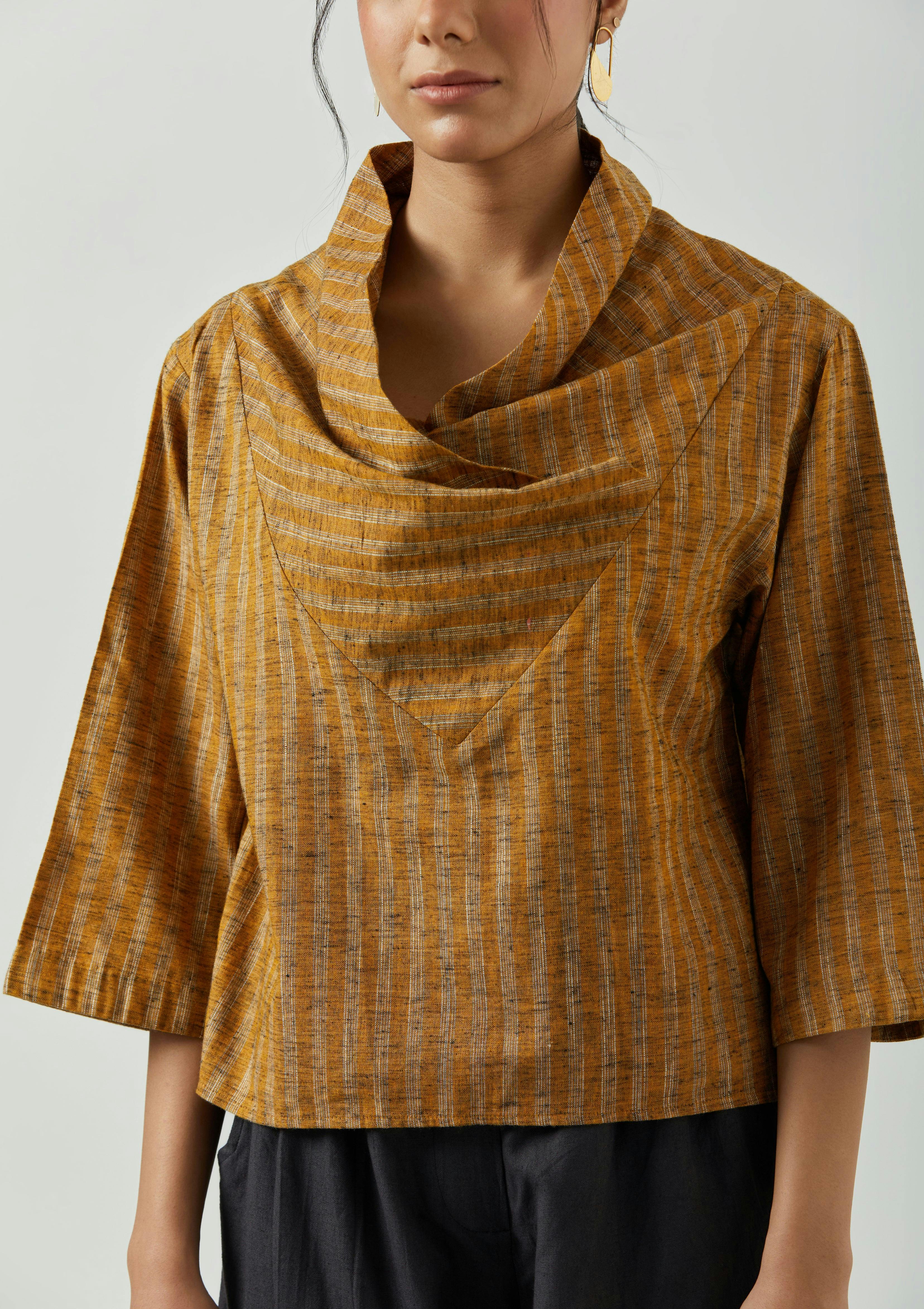 BRIE FOLIO TOP (MUSTARD), a product by MARKKAH STUDIO
