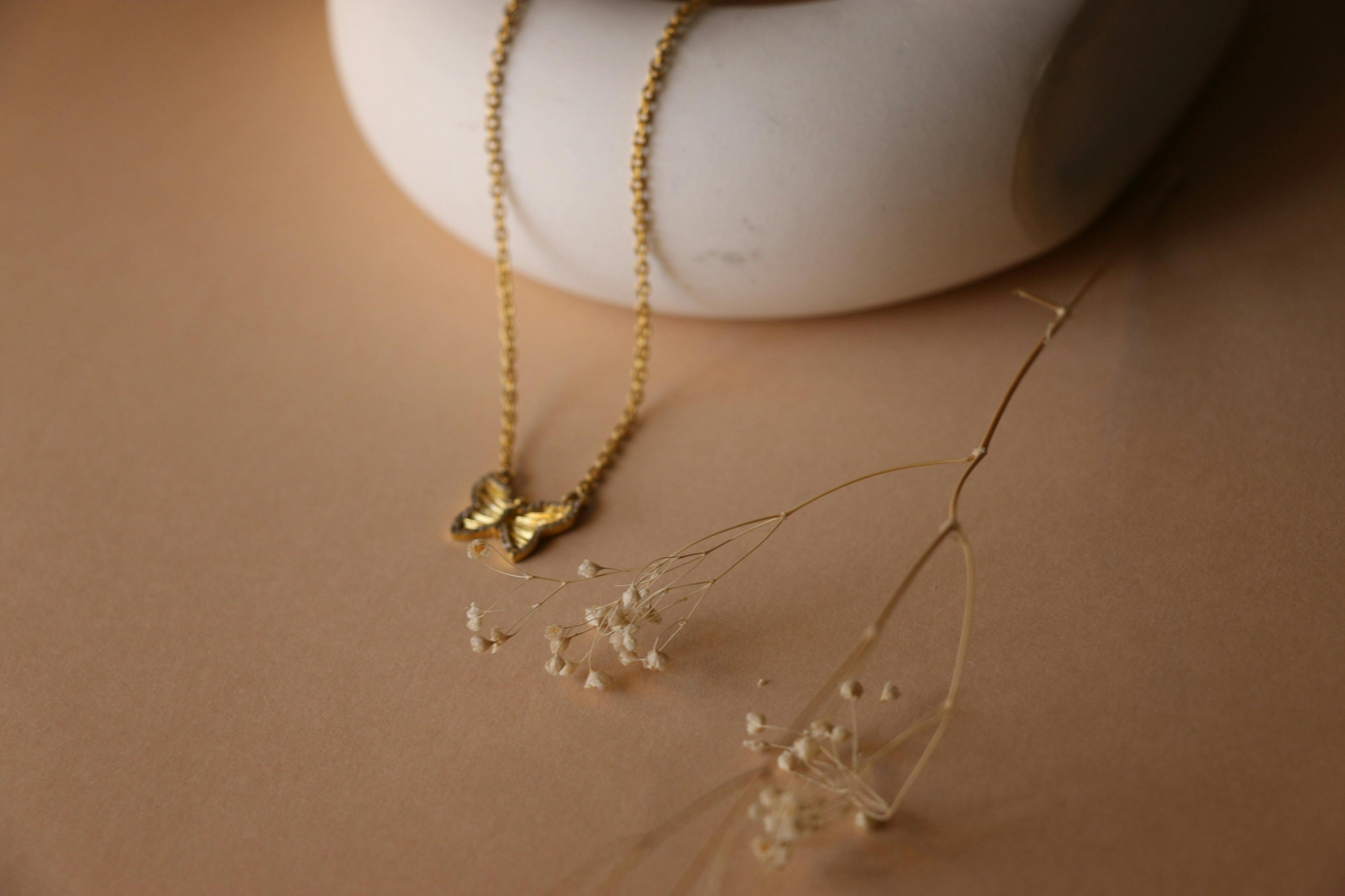 Thumbnail preview #1 for CZ small butterfly necklace