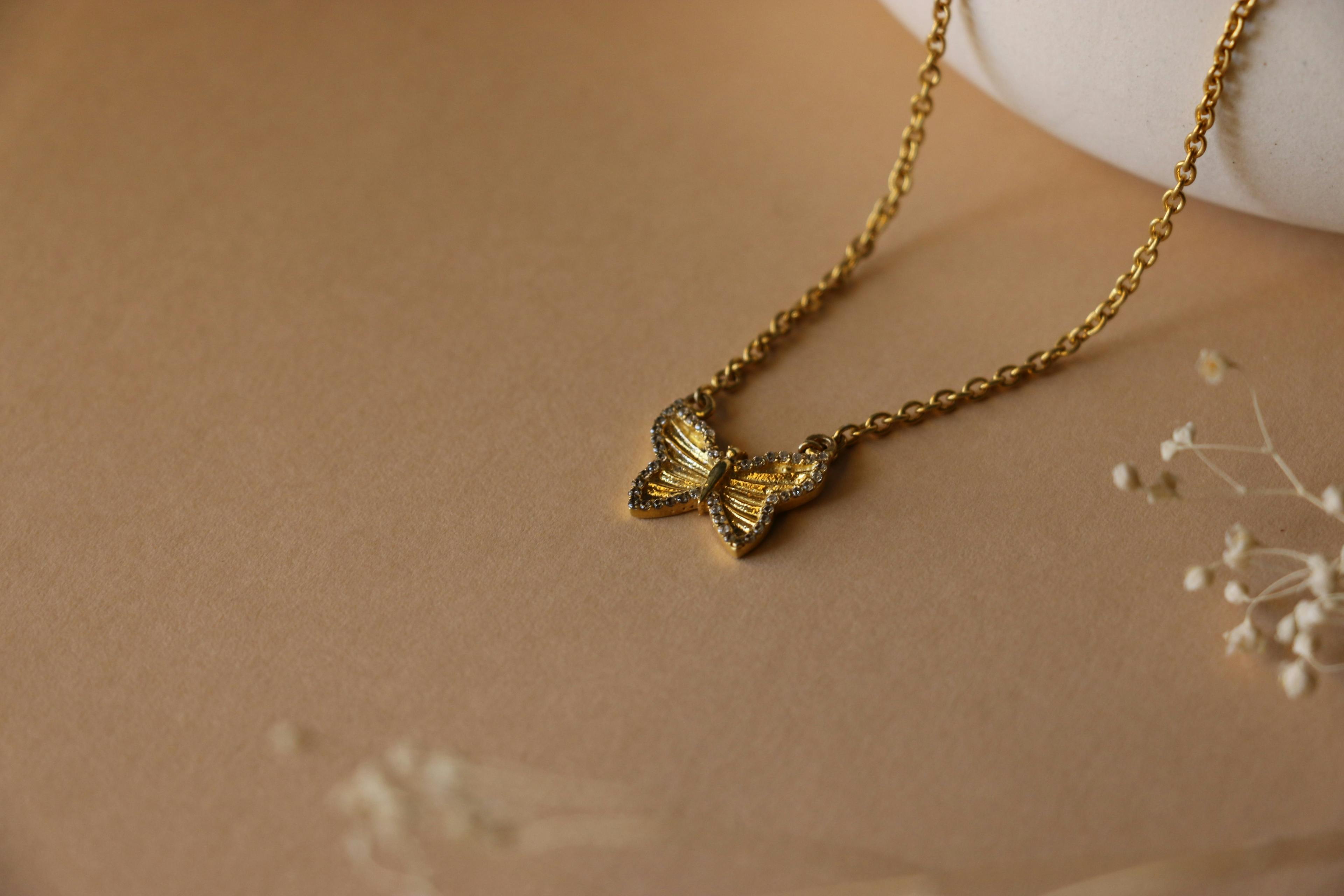 Thumbnail preview #2 for CZ small butterfly necklace