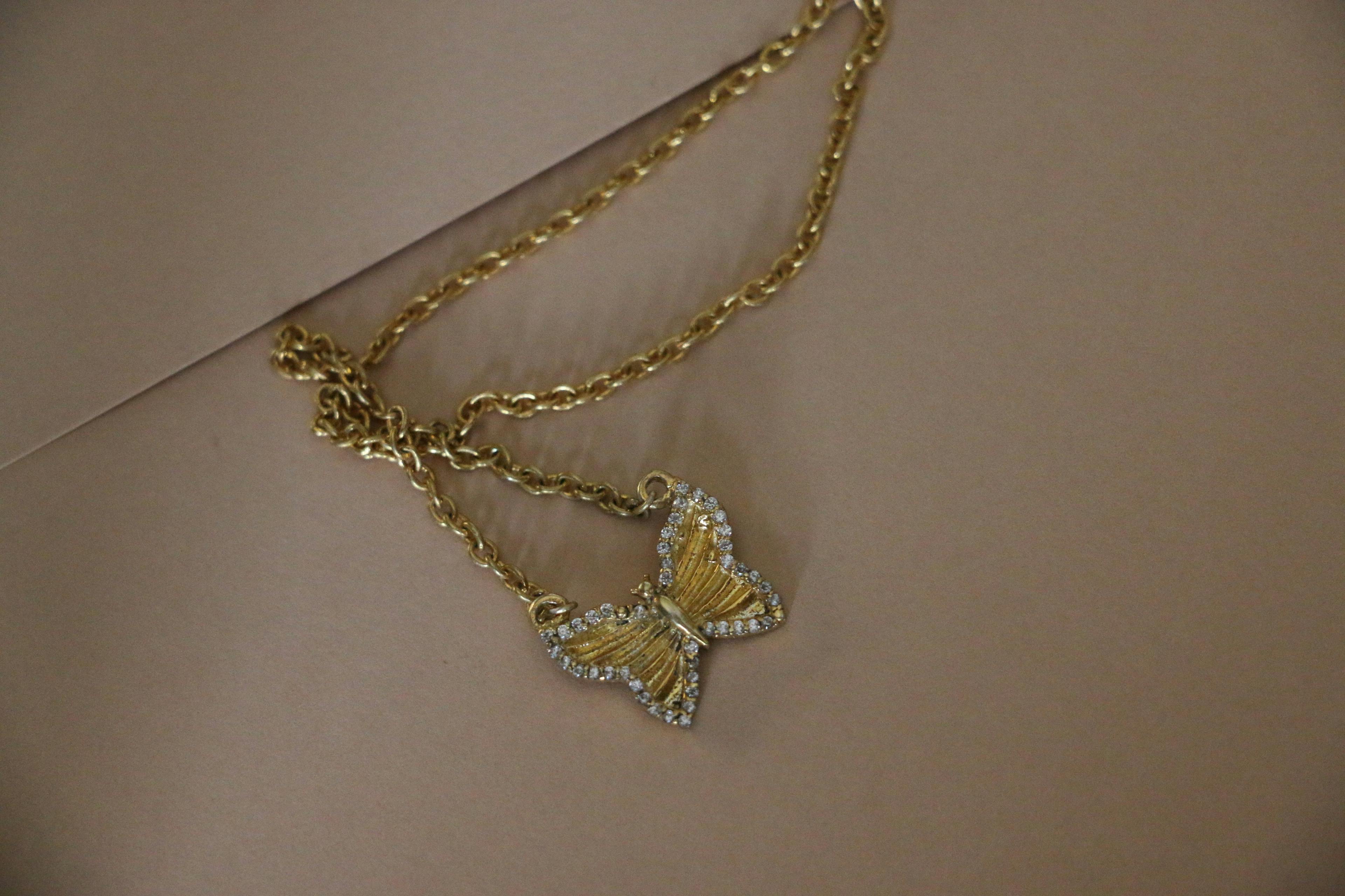 Thumbnail preview #3 for CZ small butterfly necklace