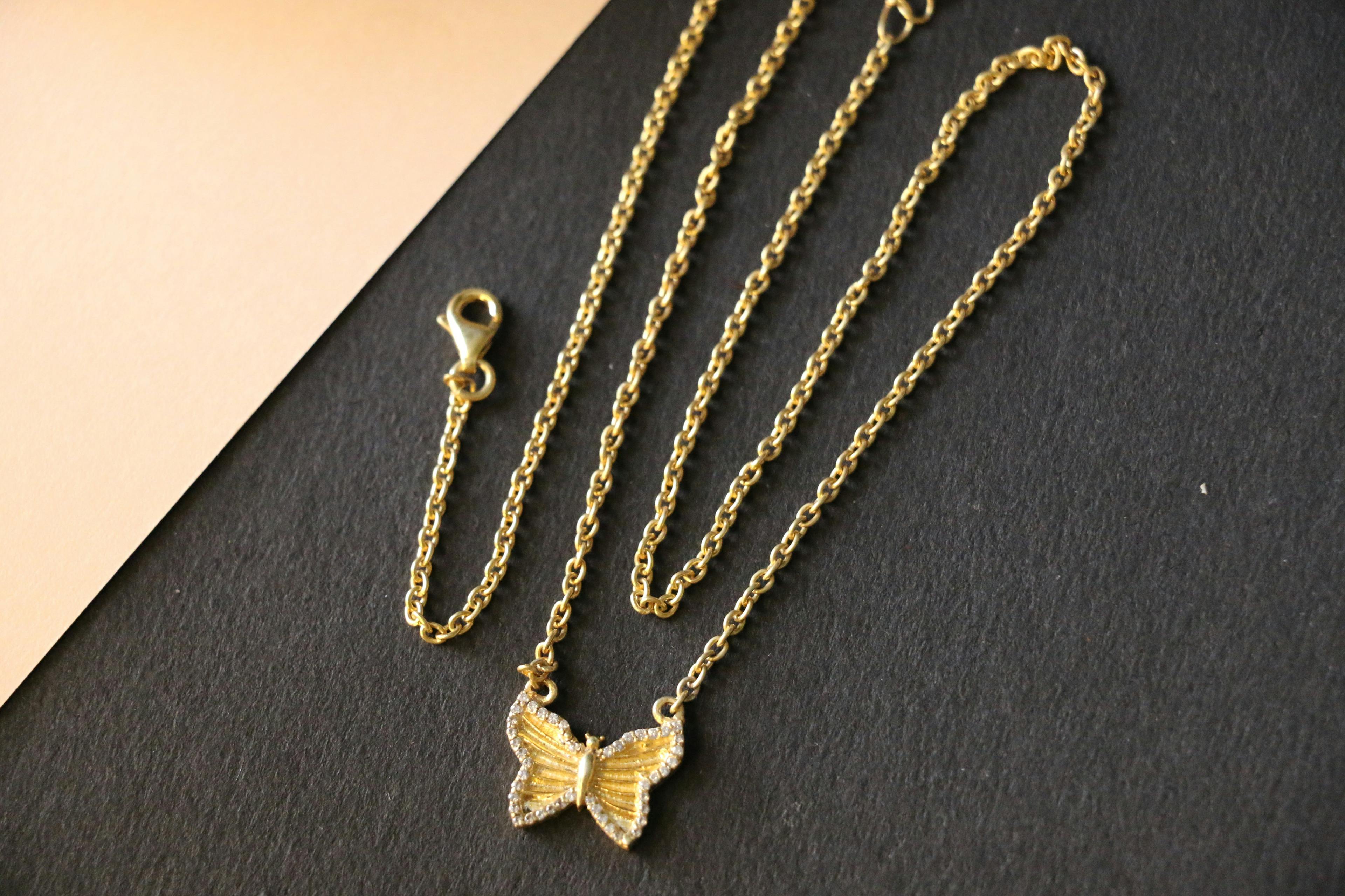 Thumbnail preview #4 for CZ small butterfly necklace