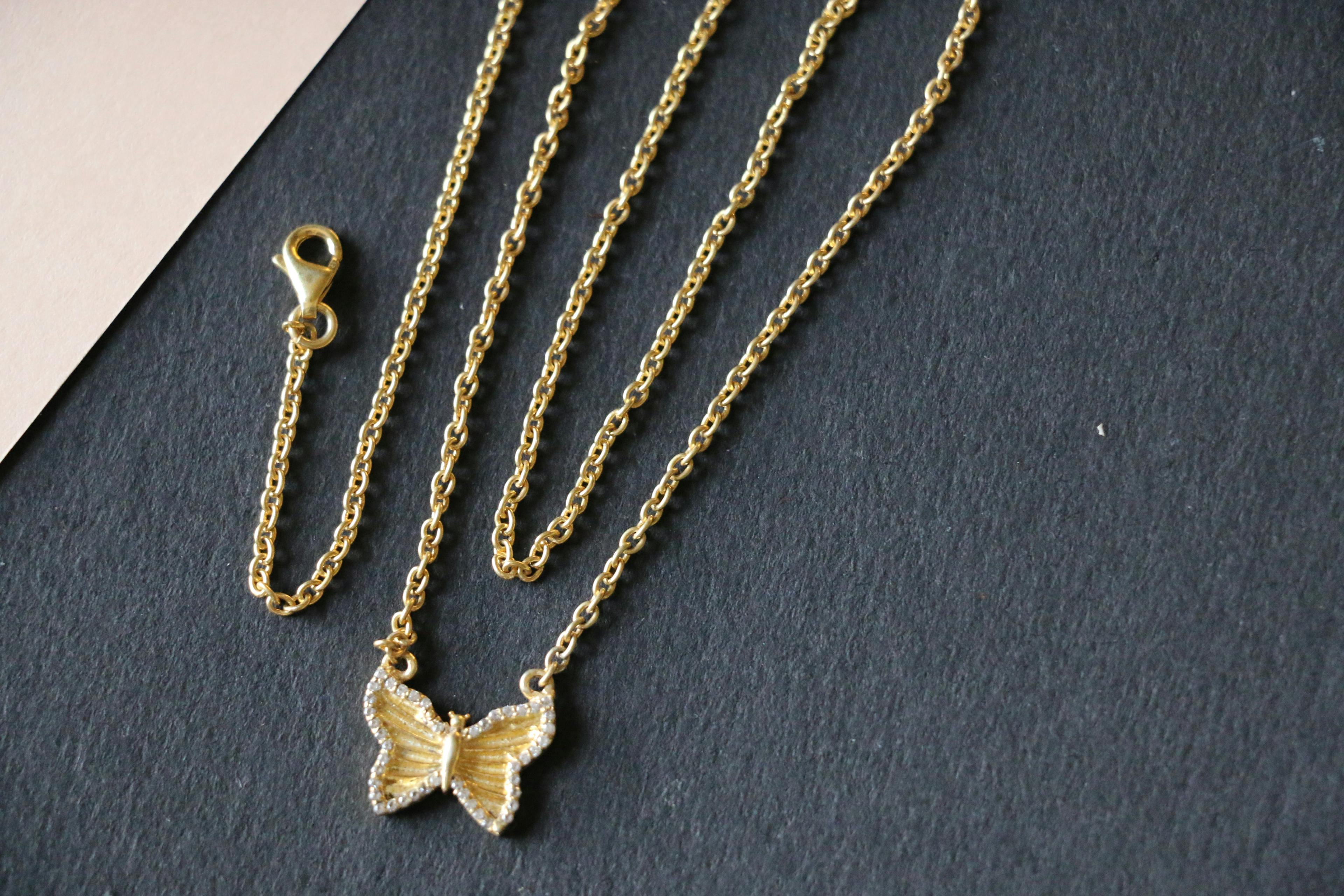 Thumbnail preview #5 for CZ small butterfly necklace