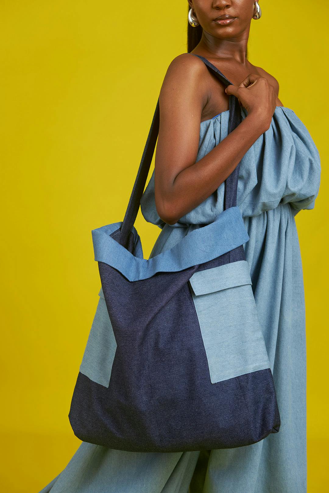 Denim tote bag, a product by M.O.T