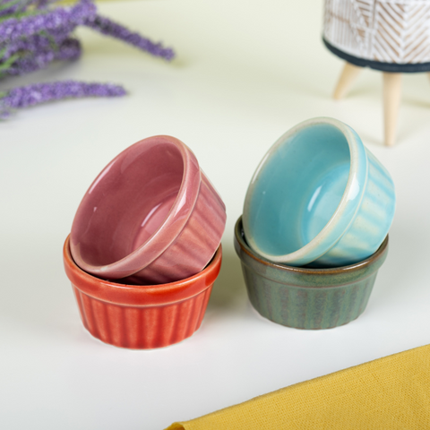 Thumbnail preview #6 for Solid Light Blue Colors Dip Bowls with Design